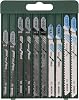 Bosch Professional Accessories Decoupage Saw Set, Green, 10 Pieces