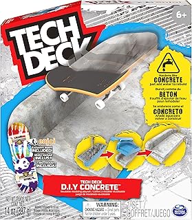 TECH DECK DIY Concrete Reusable Modeling Playset with Exclusive Enjoi Fingerboard, Rail, Molds, Skatepark Kit, Kids Toy for Boys and Girls Ages 6 and up