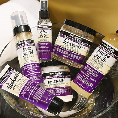 Miniatura 10 de Aunt Jackie's Recetas de semillas de uva y brillo rescatadas para calmar la sed, tratamiento de reparación del acondicionador de recuperación del