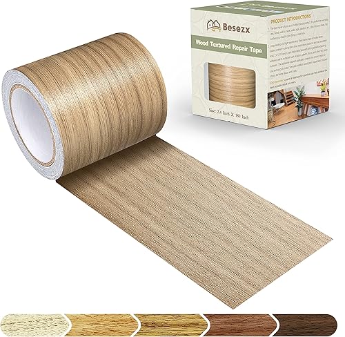 Miniatura 1 de Besezx Cinta de grano de madera, 2.4 x 15 pies, parche autoadhesivo de reparación de grano de madera para mesas, sillas, bricolaje, zócalos,