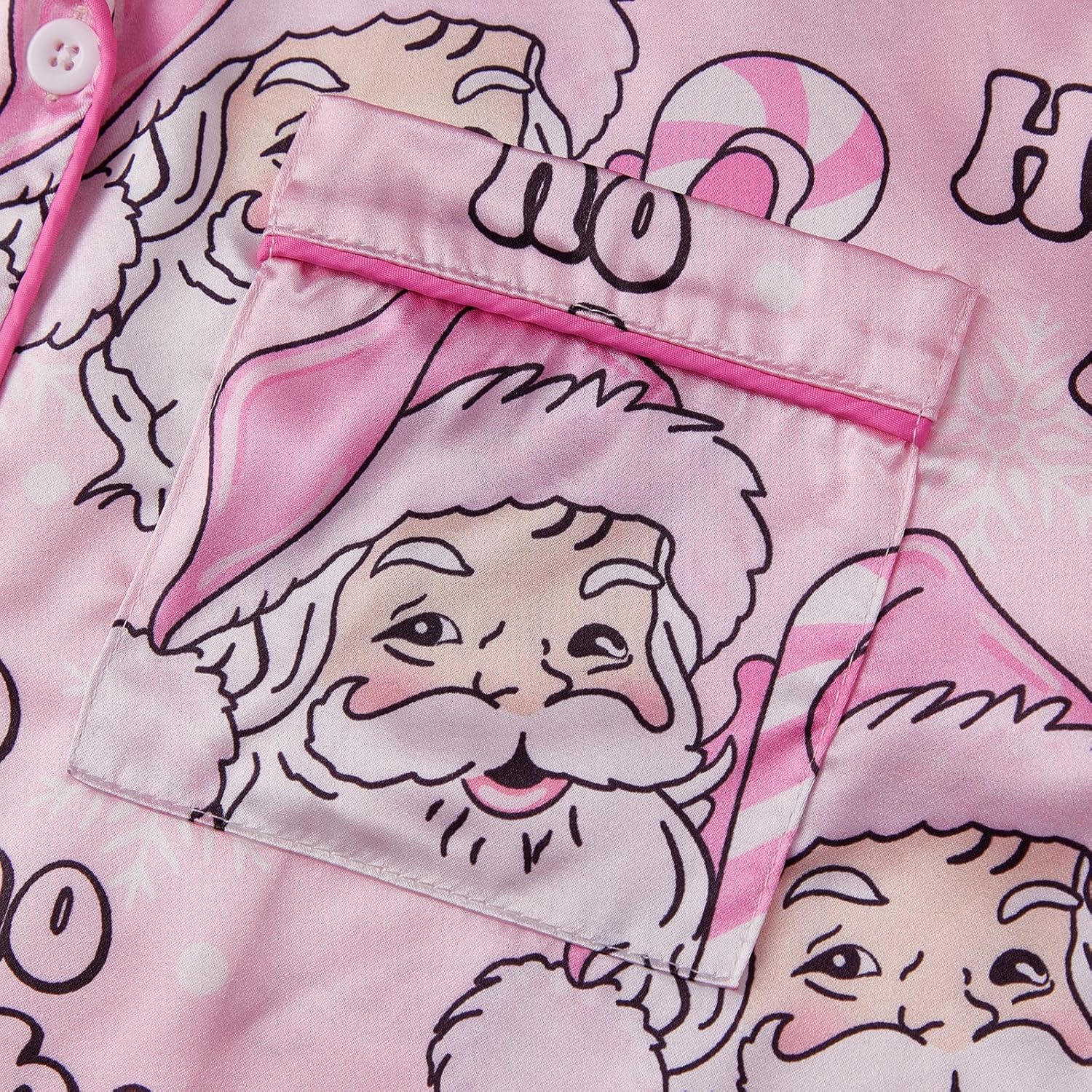 Argeousgor Women Feather Pajamas Silk Satin Lounge Sets Long Sleeve Button Down Shirts and Pants 2 Piece Pj Set - Image 4