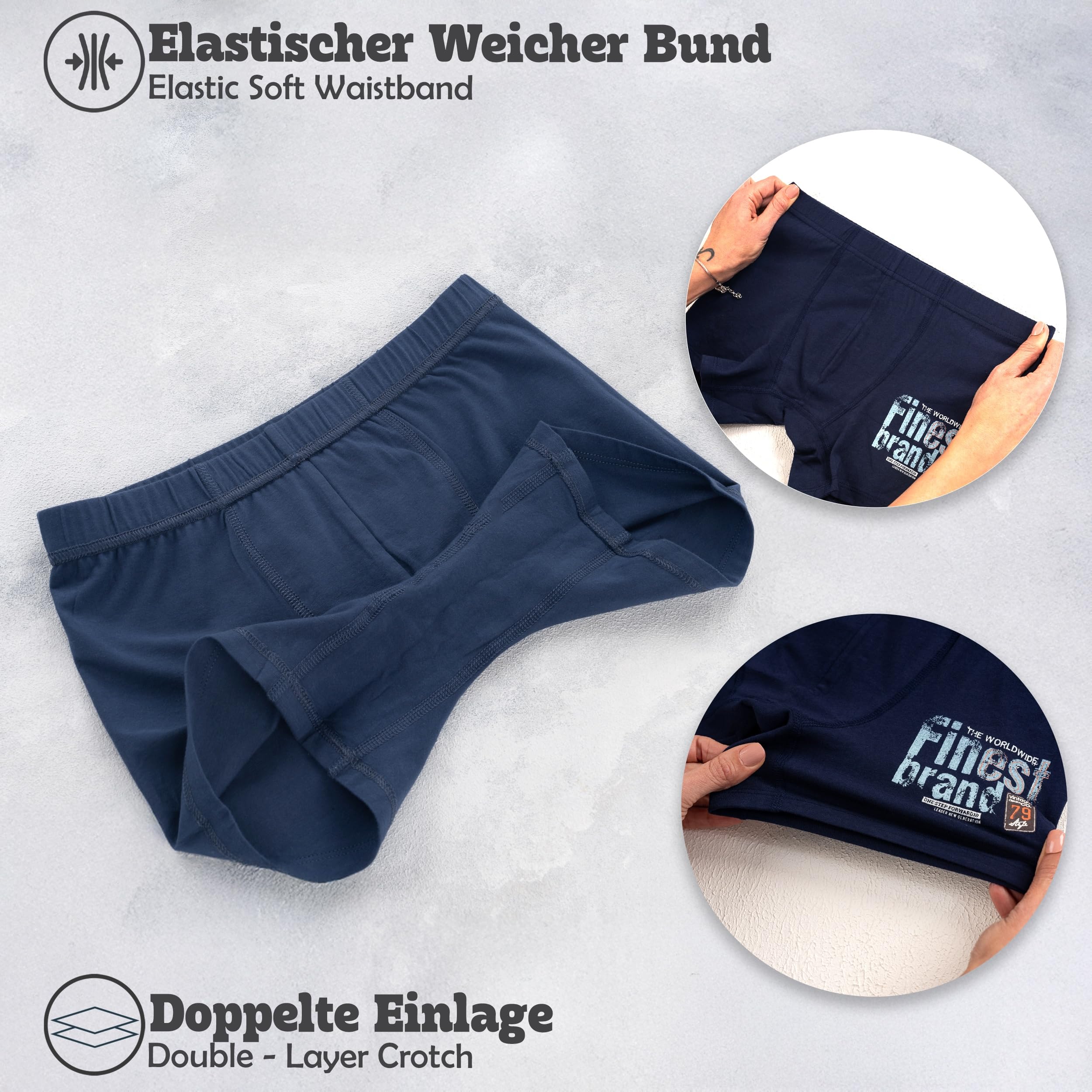 LOREZA ® 10 Boxers pour garçon sous-vêtements Culotte en Coton 2 à 15 Ans