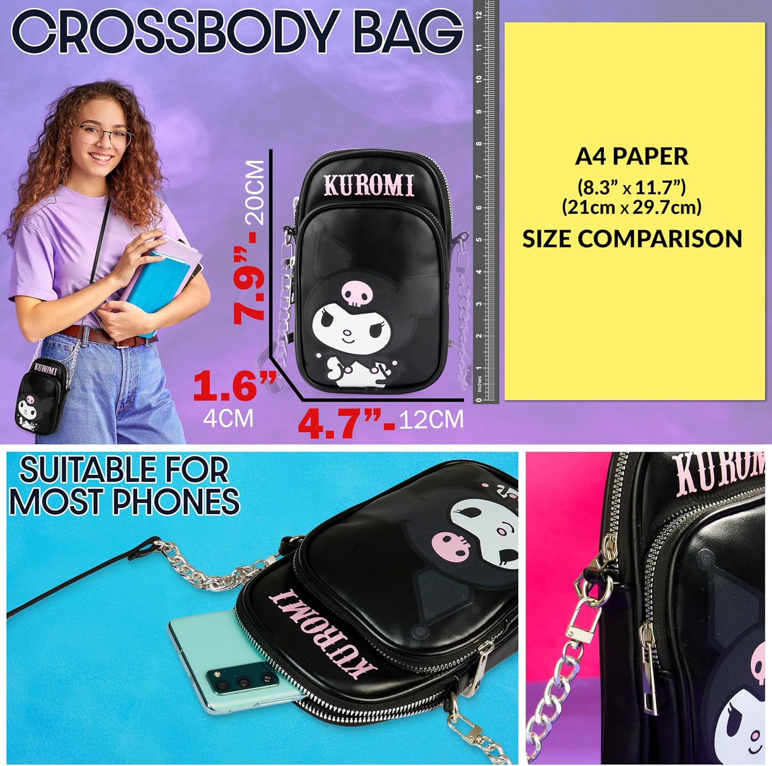 Get Trend Crossbody Phone Bag Girls Small Shoulder Bag Mini Cell Purse for Travel School Gifts for Girls - Image 3