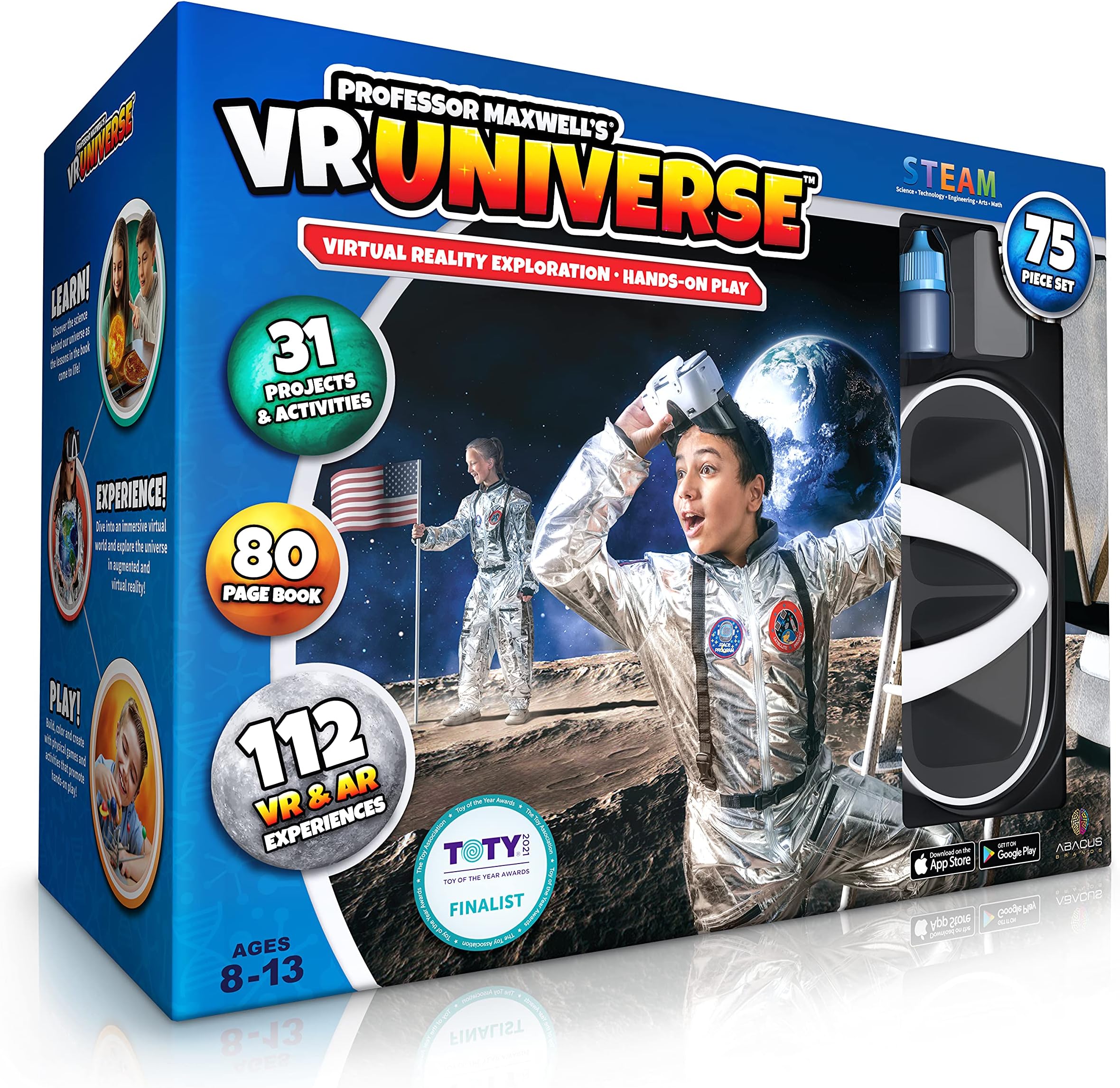 Professor Maxwell's VR Universe - Virtual Reality Kids Space Science Book and Interactive Learning Activity Set (Full Version - Includes Goggles)