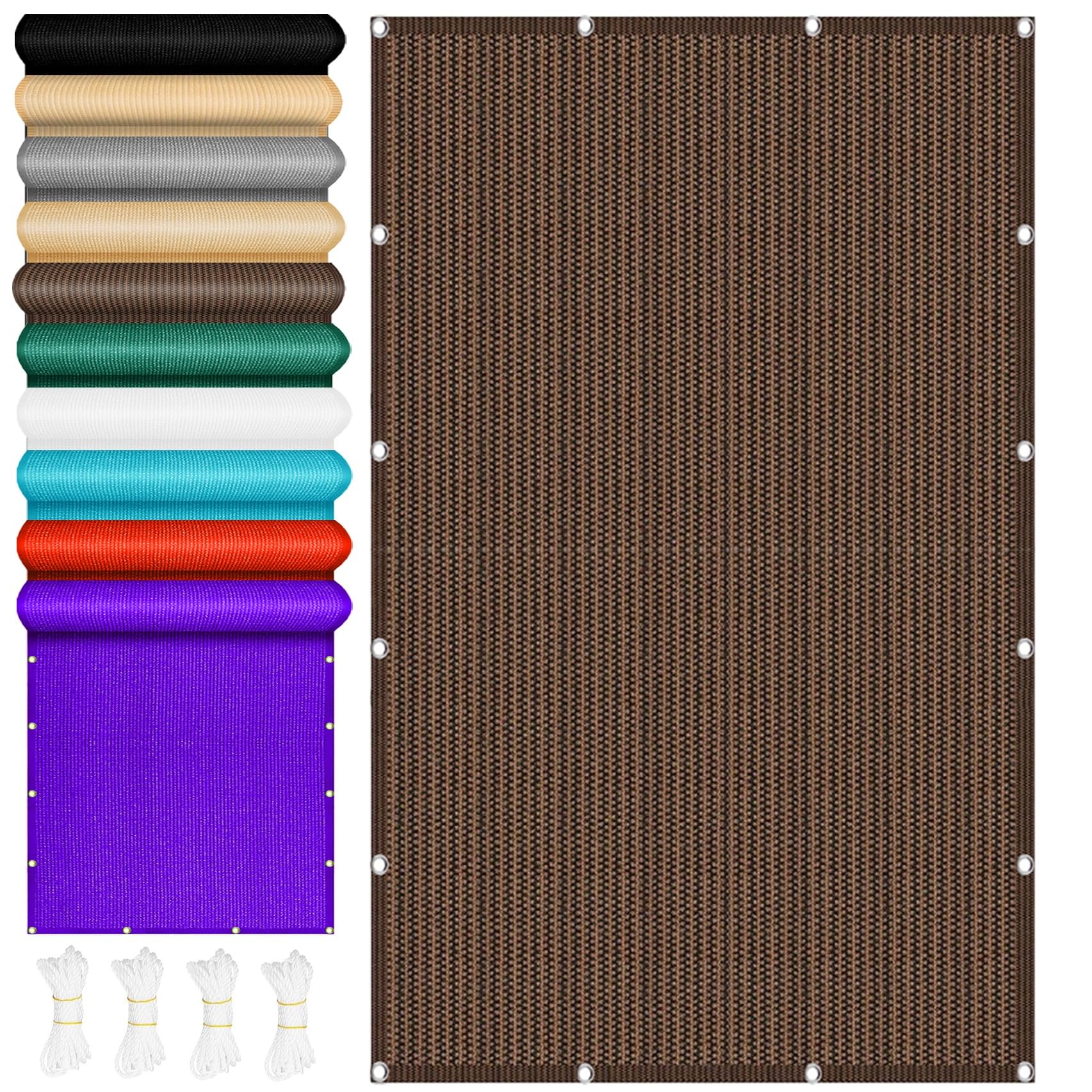 Voile d'ombrage pour terrasse HDPE marron 120 x 220 cm