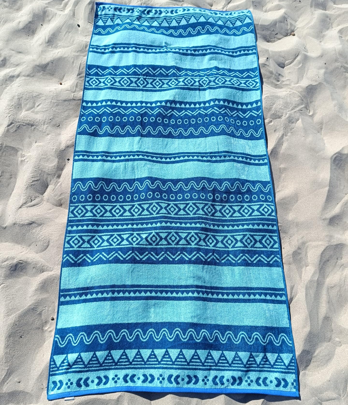DHESTIA HOME - Toalla de Playa Grande Terciopelo 100% Algodón de 90X190 cm Etnica Azteka - Color ÚNICO, Talla 90x190 cm