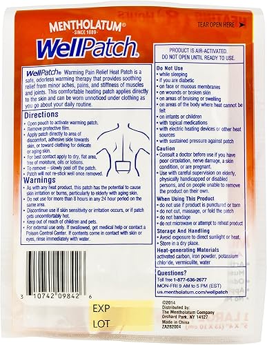 Miniatura 6 de WellPatch Parche térmico para aliviar el dolor, 4 parches grandes, 5 x 4 pulgadas (5.1 x 3.9 in) cada uno
