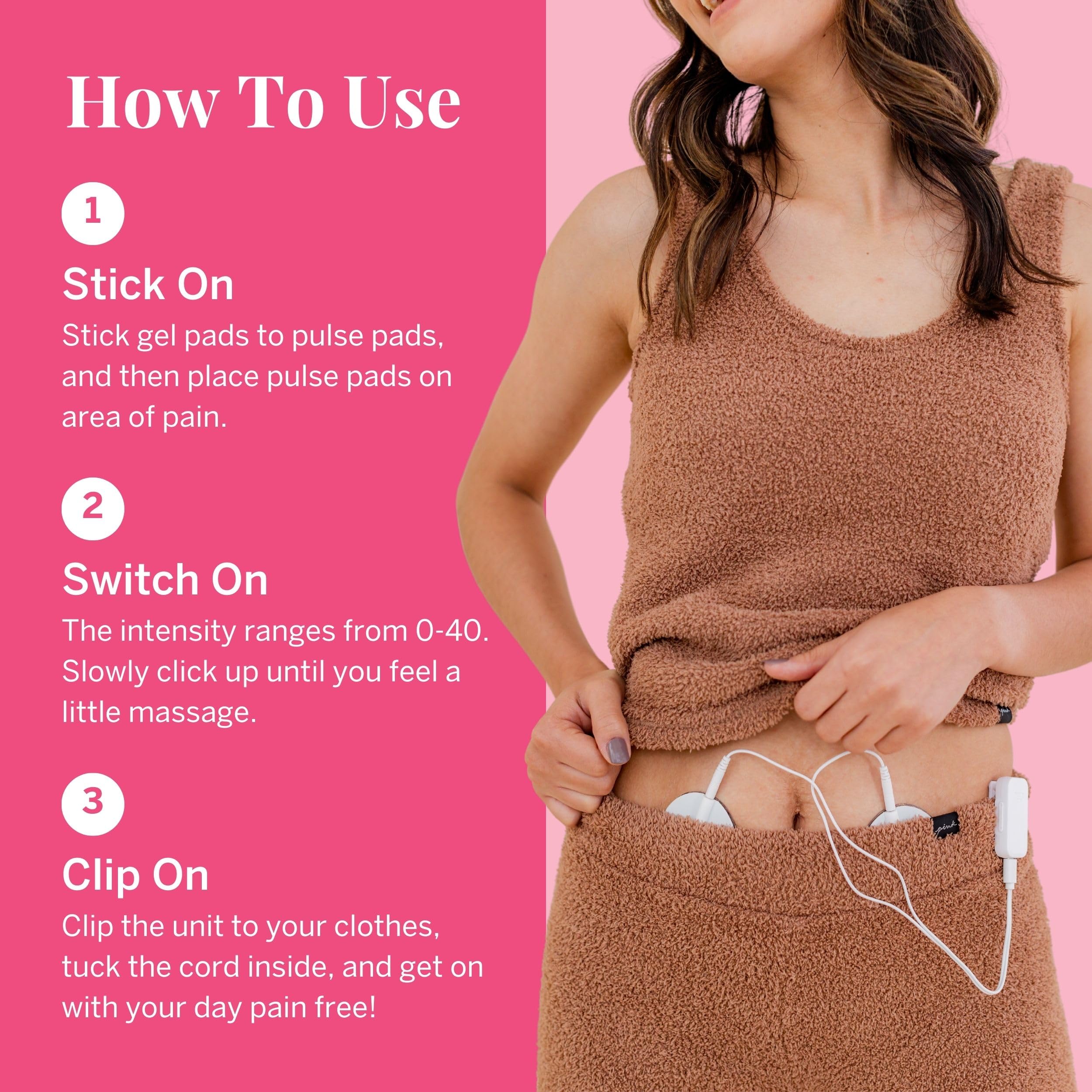 Pixie Dispositivo TENS per Dolori Mestruali - Sollievo per PMS con Tecnologia TENS - Unità TENS Indossabile Ultra Sottile e Discreta - Comfort per Crampi Mestruali e Cura Femminile