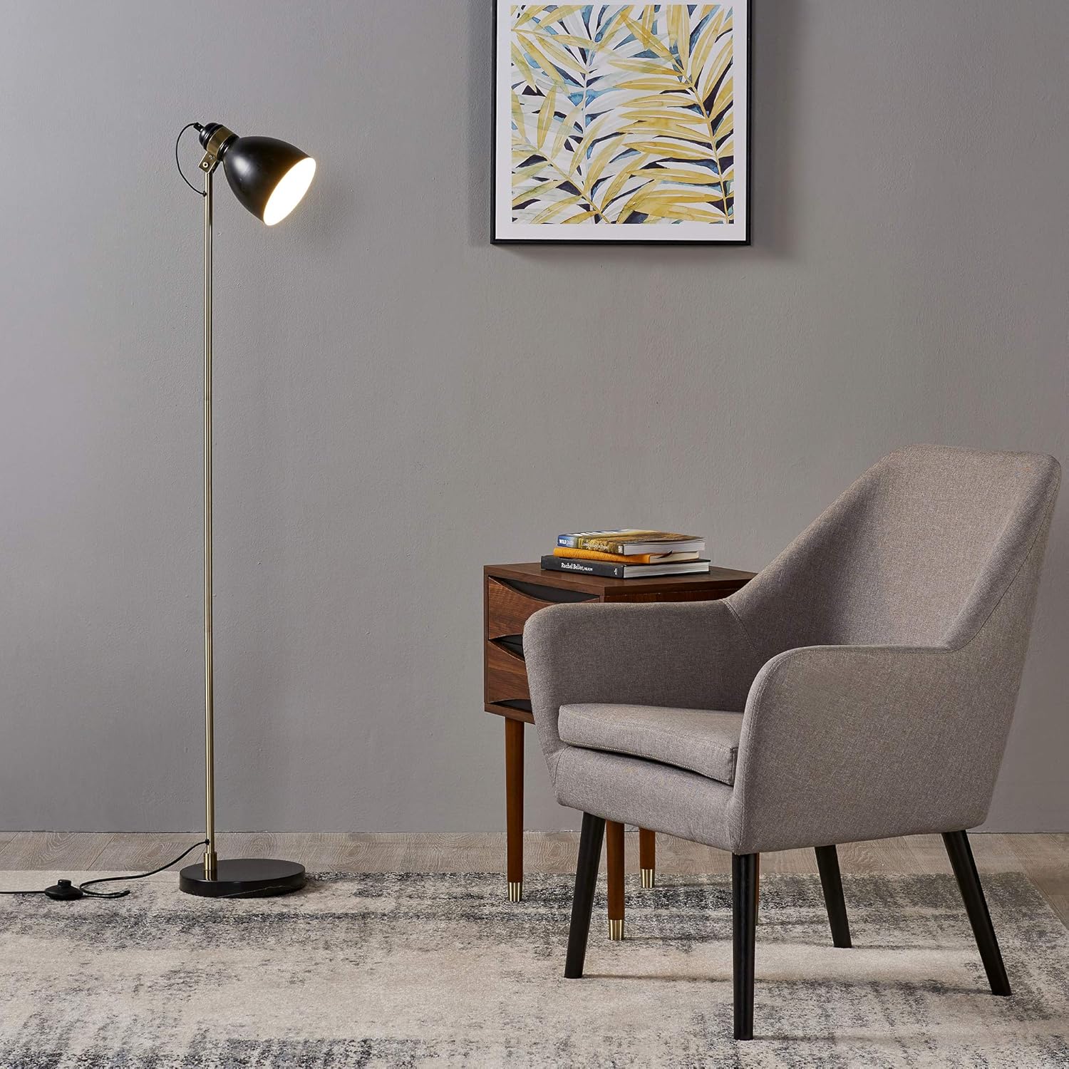Blасk Frіdау 🔥 Versanora VN-L00060 Quincy Floor Lamp with Black Marble Base Antique Brass 60% оƒƒ Dіѕсоunt Versanora VN-L00060 Quincy Floor Lamp with Black Marble Base Antique Brass