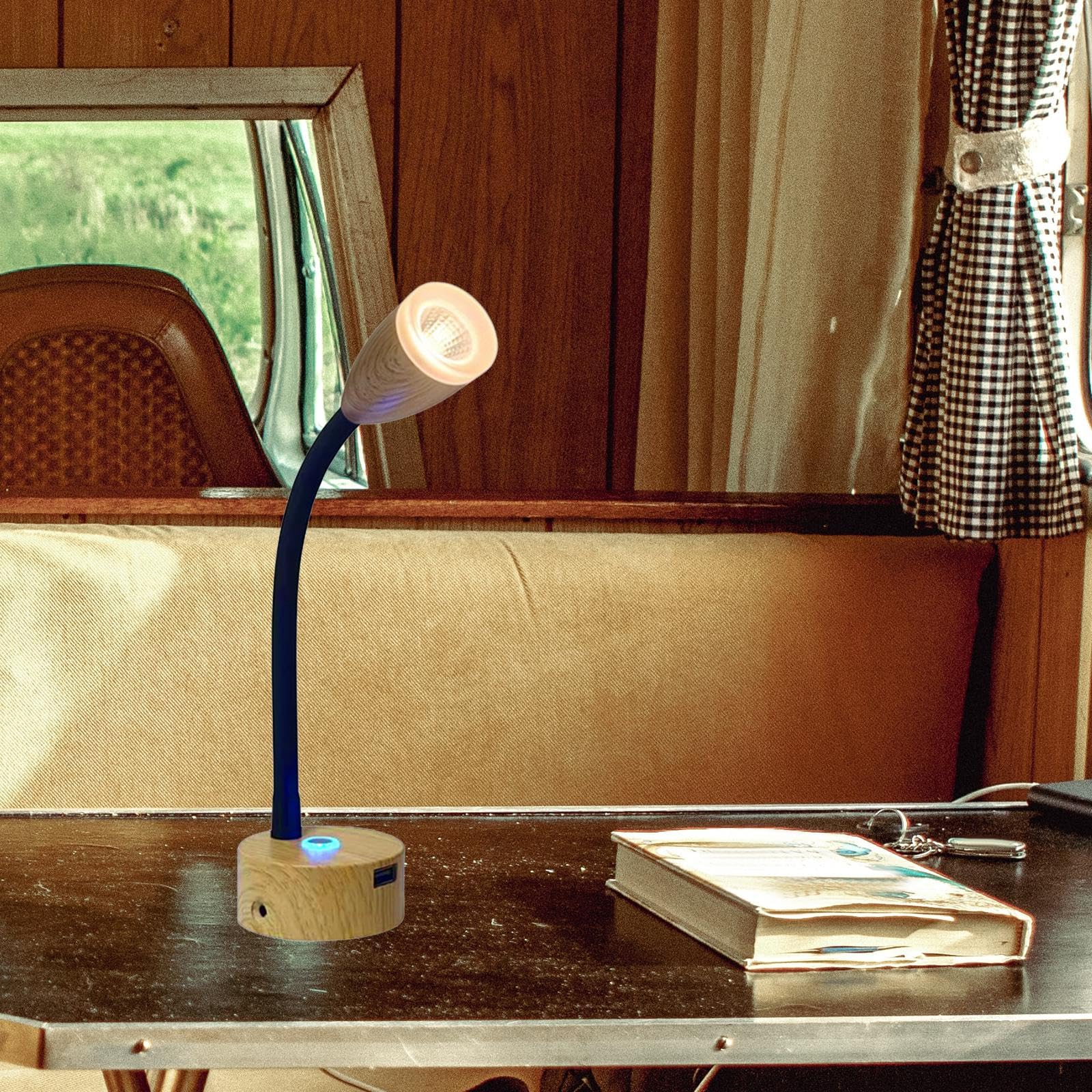 Lampe de Lecture pour Camping-Car, luminosité réglable, Lampes de Chevet, Fonction mémoire pour remorque, Noir