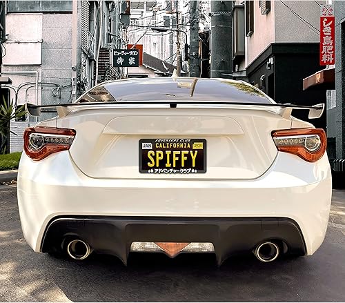 Miniatura 7 de Spiffy Marco de matrícula japonés | Soporte de etiqueta JDM Accesorios de club de aventura de Japón | Gran regalo para los amantes del anime Soporte