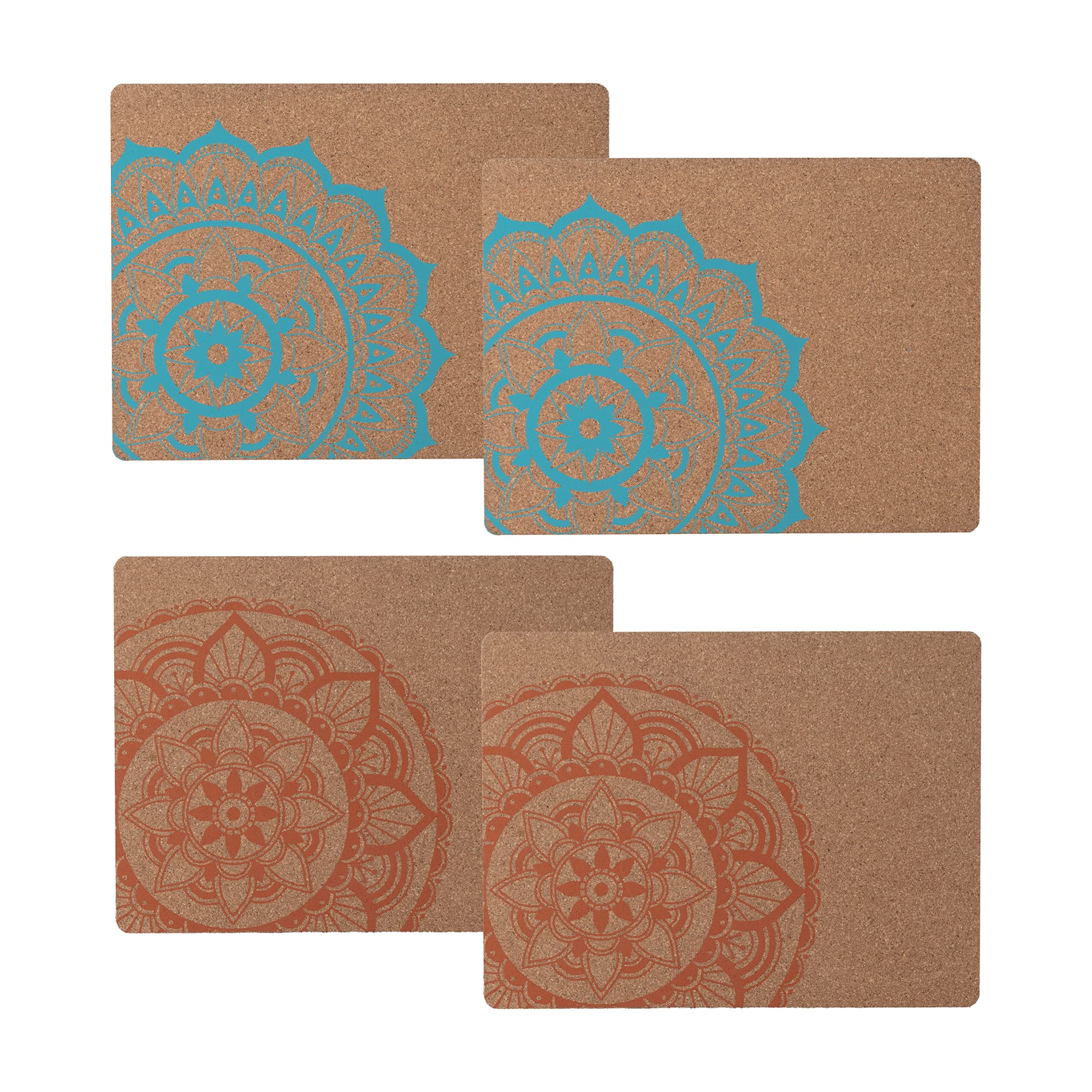 Typhoon World Foods Placemats Set of 4 - Assorted Cork Tabletop Protector - 29cm