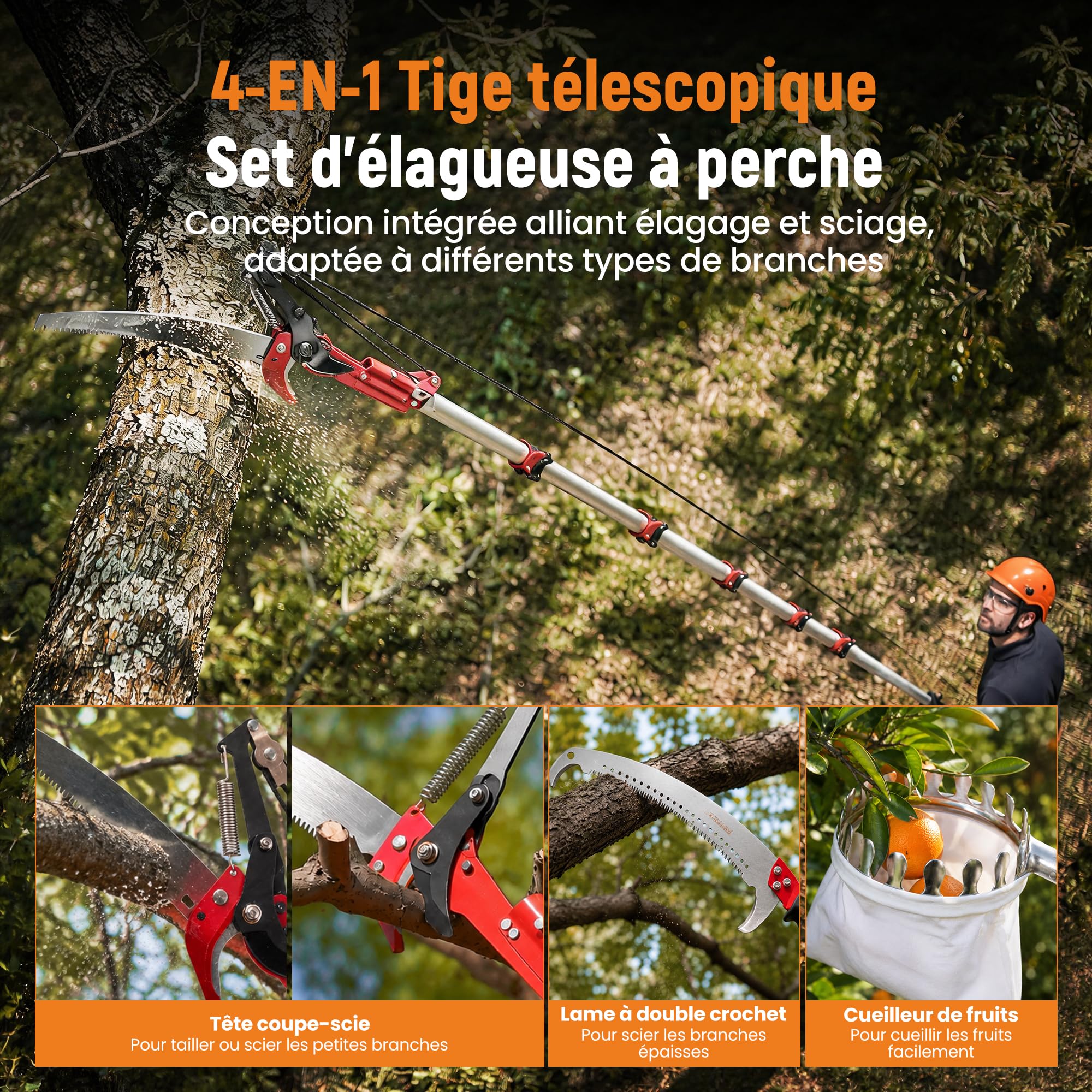 maXpeedingrods 600cm Scie d'Élagage Coupe Branche Telescopique Manuelle