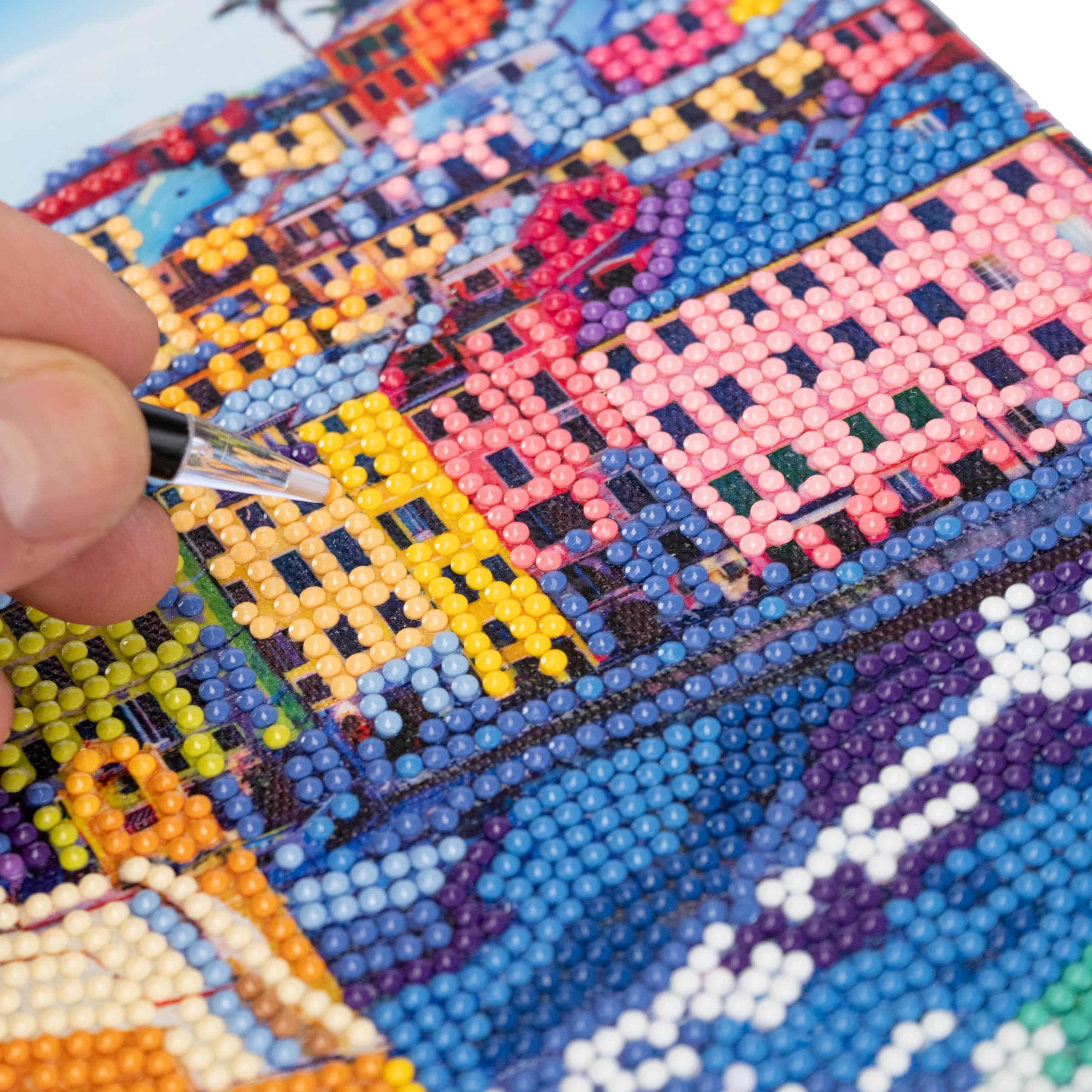 DIAMANTINY Level Up - QUADRO - Creative Art, Diamond Painting Kit, crea il mosaico Cinque Terre