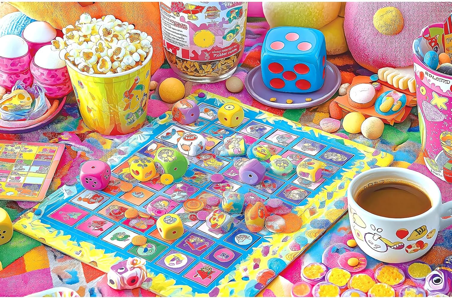 500 Piece Jigsaw Puzzle for Adults Colorful Board Game Scene Fun & Challenging Puzzles 500 Pieces with Letters on Back Family Game Night Jigsaw Puzzle for Adults and Seniors (23x15 Inch)
