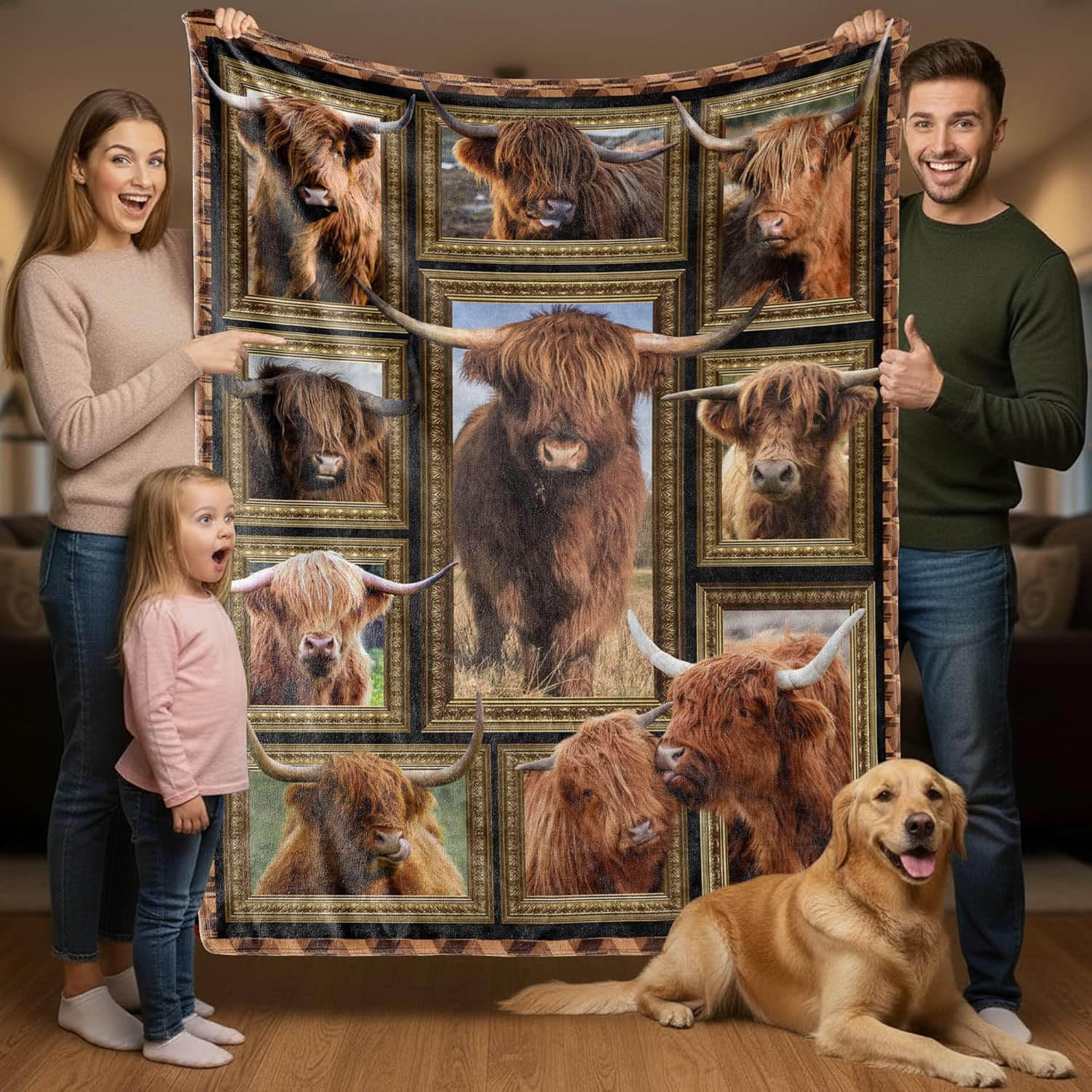 YGBDXB Highland Cow Blanket for Men Women, Gifts for Highland Cow Lovers Throw Blanket for Couch Bed Room Decor 50“x60”