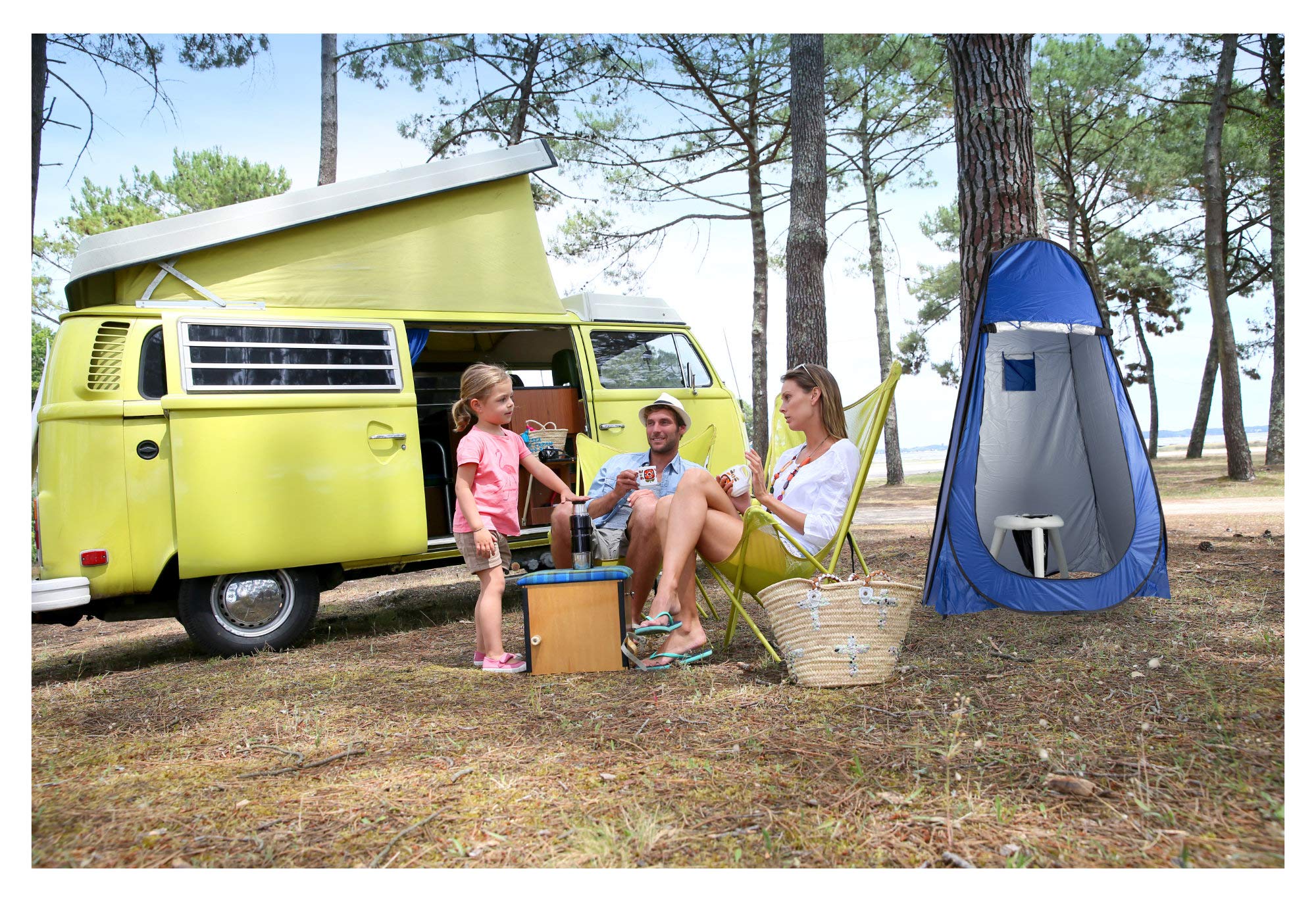 Stagecaptain Quixie-2842 Set Toilette Privacy, In plastica robusta | Toilette da esterno smontabile, Per festival, campeggio, vacanze, attività outdoor, come sedia da doccia e altre emergenze