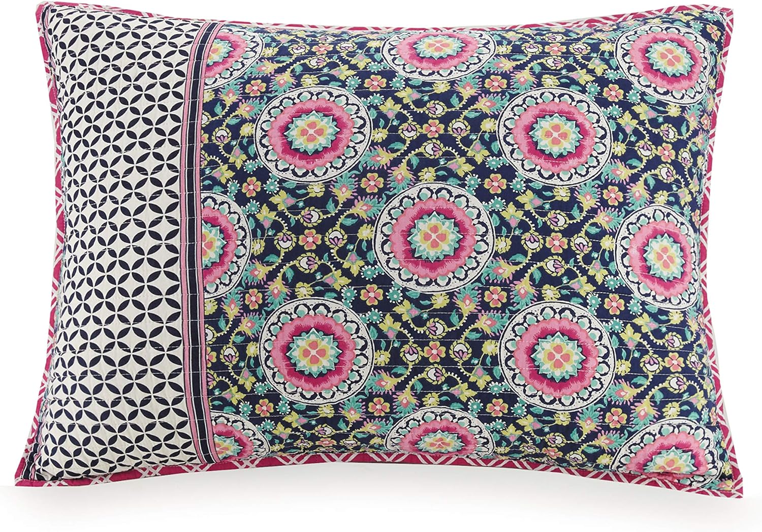 Vera Bradley Floral Medallion, Standard SHAM, Navy Home