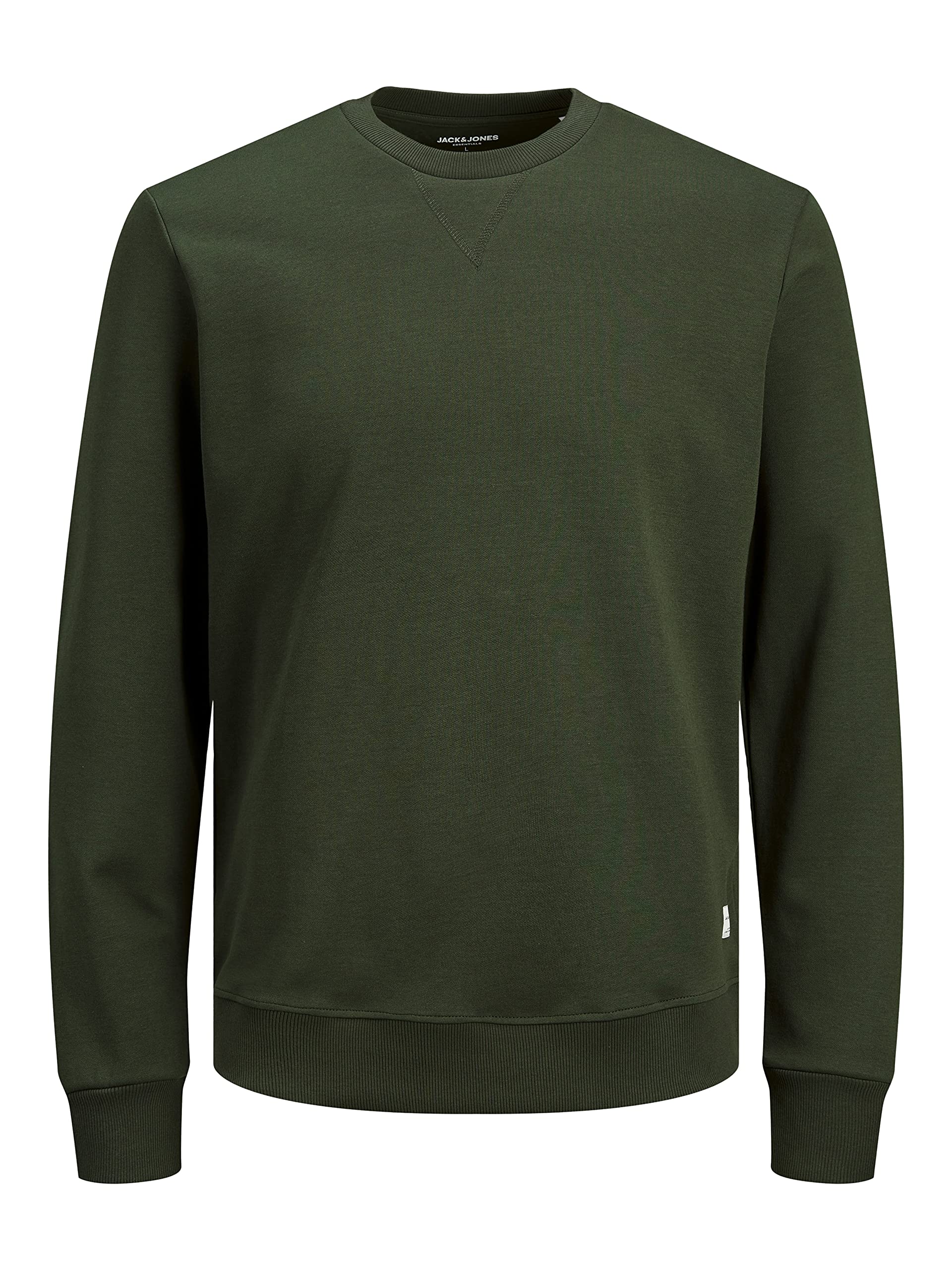 Jack & Jones men's basic crew neck sweatshirt, Green (Rosin/Reg), XXL
