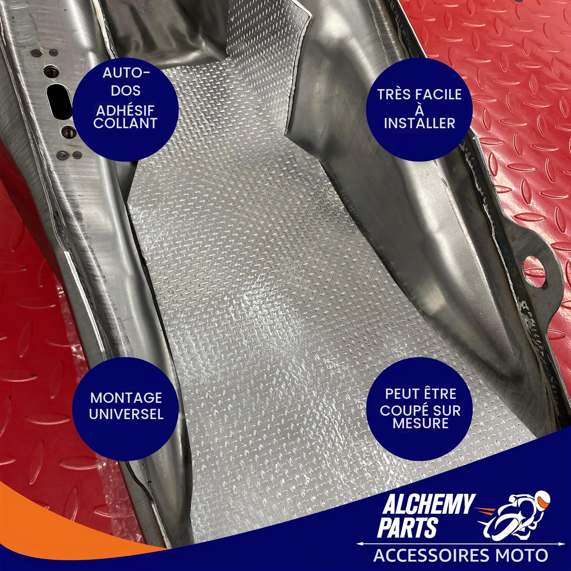 Alchemy Parts 2 X Bouclier Thermique Pare Chaleur Échappement Moteur Plaque 40 x 33cm Idéal pour Moto, Voiture - Aluminium & Réfléchissant