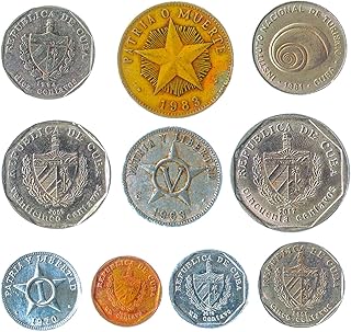 Cuba 10 Mixed Coins | Caribbean Island | Cuban Currency | Centavos | Pesos | Since 1962
