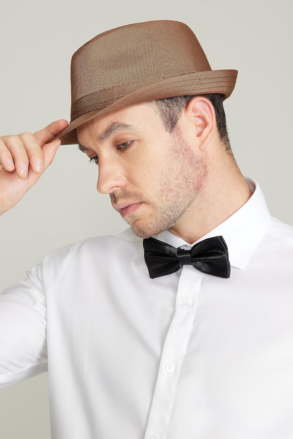 Gionforsy 5 Pack Mens Fedora Hat (US, Alpha, Medium, 5pack-Cotton Mixed Dark Color)