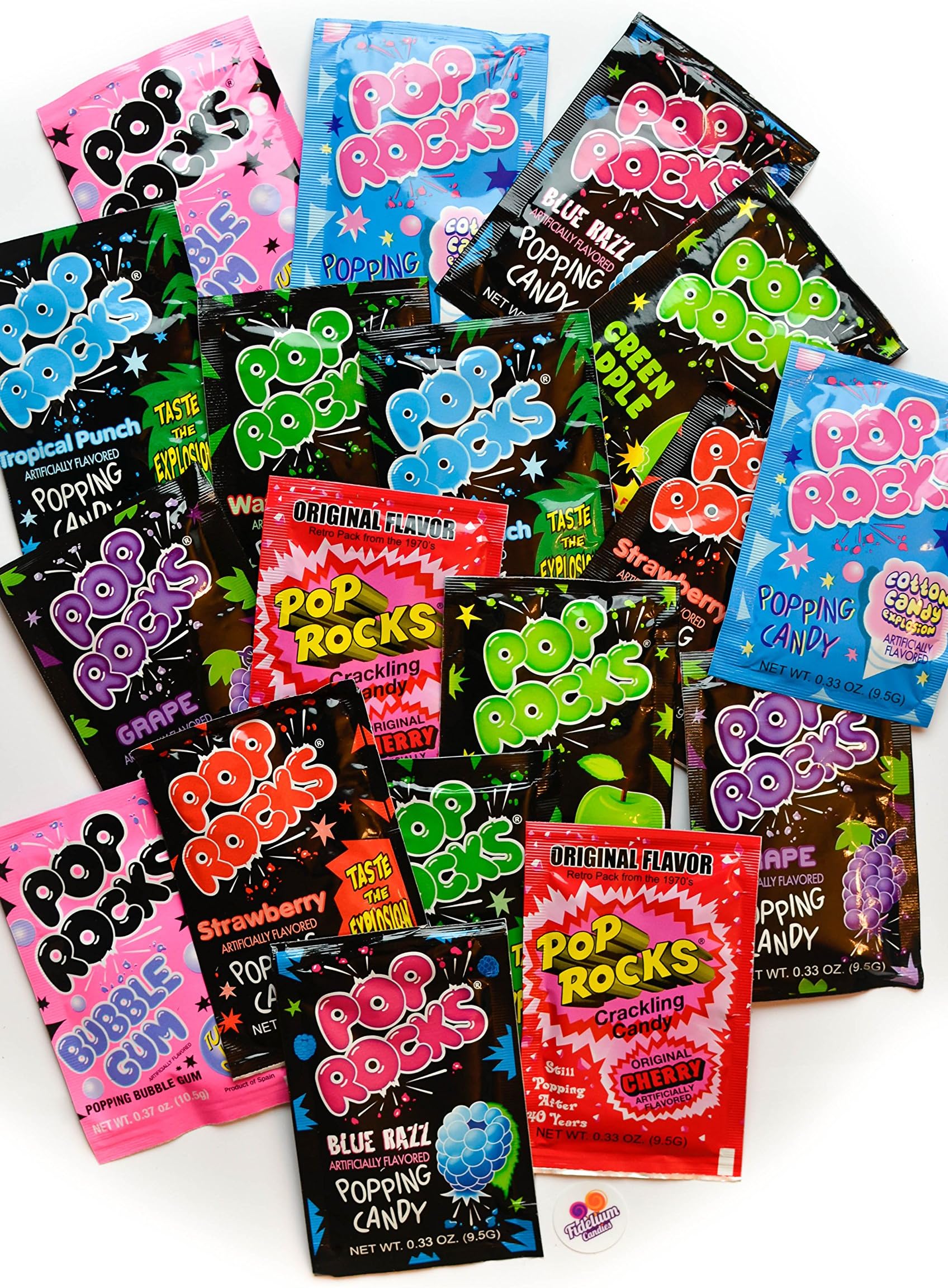 Candy Ultimate 9 Flavor Assortment Bulk - Strawberry, Cherry, Tropical Punch, Watermelon, Blue Raspberry, Bubble Gum, Cotton Candy, Grape, Green Apple 18 Packs Total With Licensed Sticker