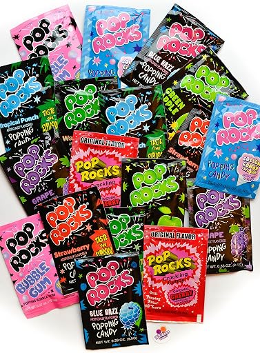 Pop Rocks Candy Ultimate 9 Flavor Assortment Bulk - Strawberry, Cherry, Tropical Punch, Watermelon, Blue Raspberry, Bubble Gum, Cotton Candy, Grape, Green Apple 18 Packs Total With Licensed Sticker