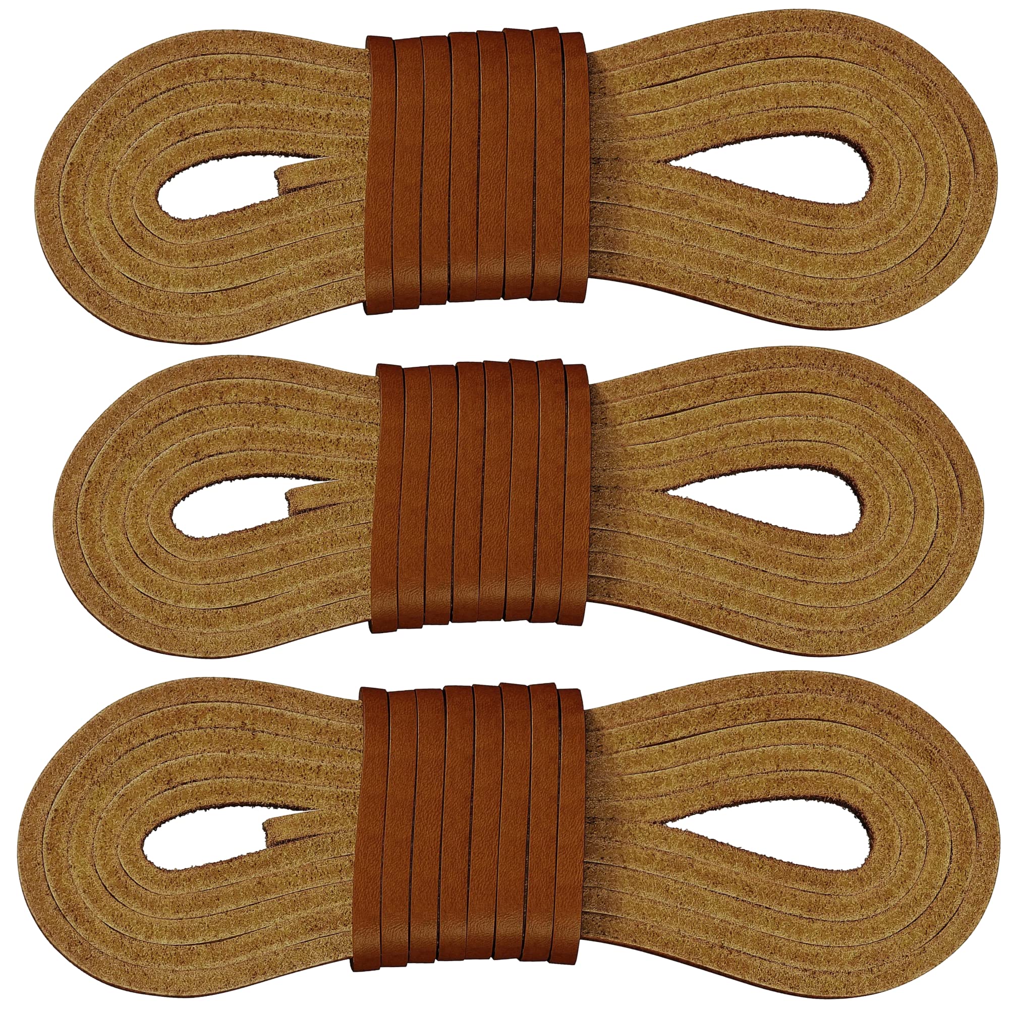 TOFLLogger Style 3 Leather Boot Laces | 54 inches | 3 Strips [1 Pair & 1 Spare]