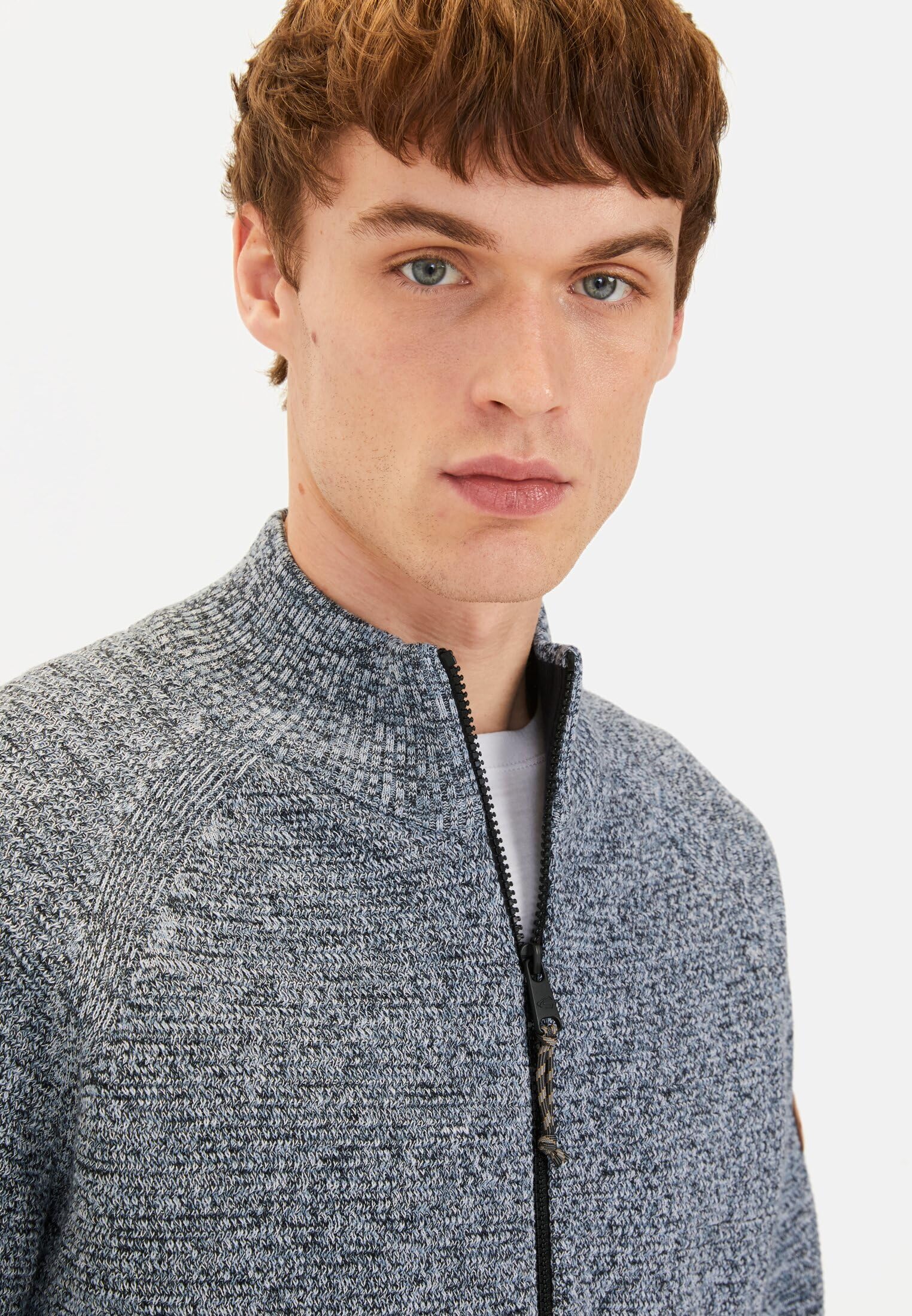 camel active Herren Strickjacke aus Baumwolle