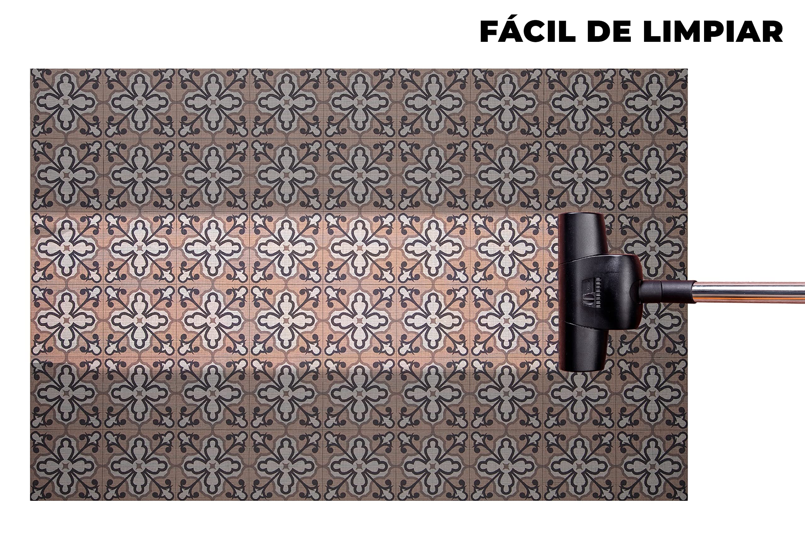 LucaHome - Alfombra vinílica Trenzada Ghana Interior o Exterior- Alfombra vinílica Cocina - salón - despacho- Dormitorio Vinilo PVC - Alfombra vinílica Antideslizante(Flor Rosa- 80x140cm)