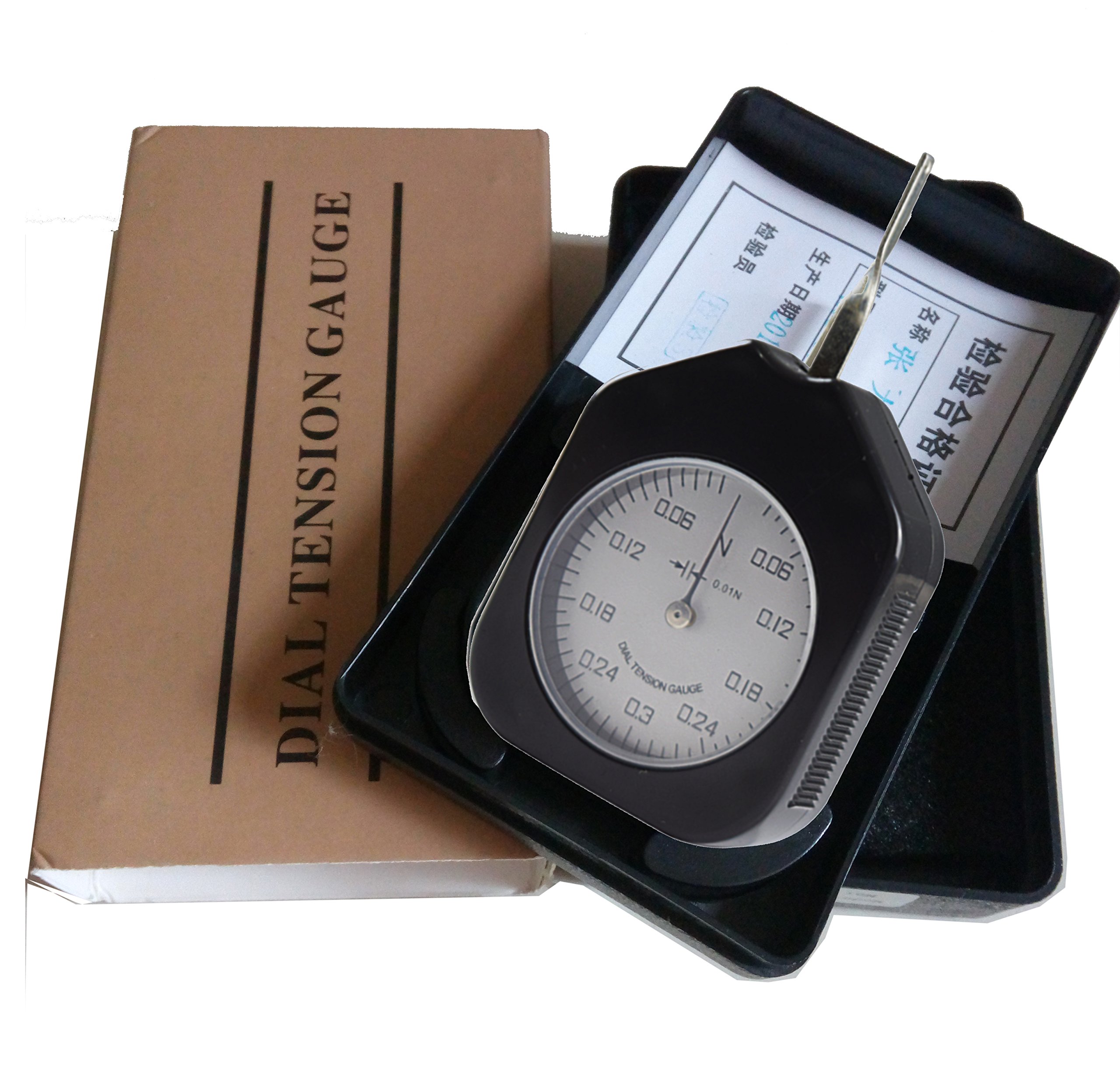 VTSYIQI ATN-0.3-1 Dial Tension Gauge tensionmeter Double/Single needle Unit gauge 0.3N Accuracy pressure test pull test with Handheld Analog tension meter tension tester, single pointer