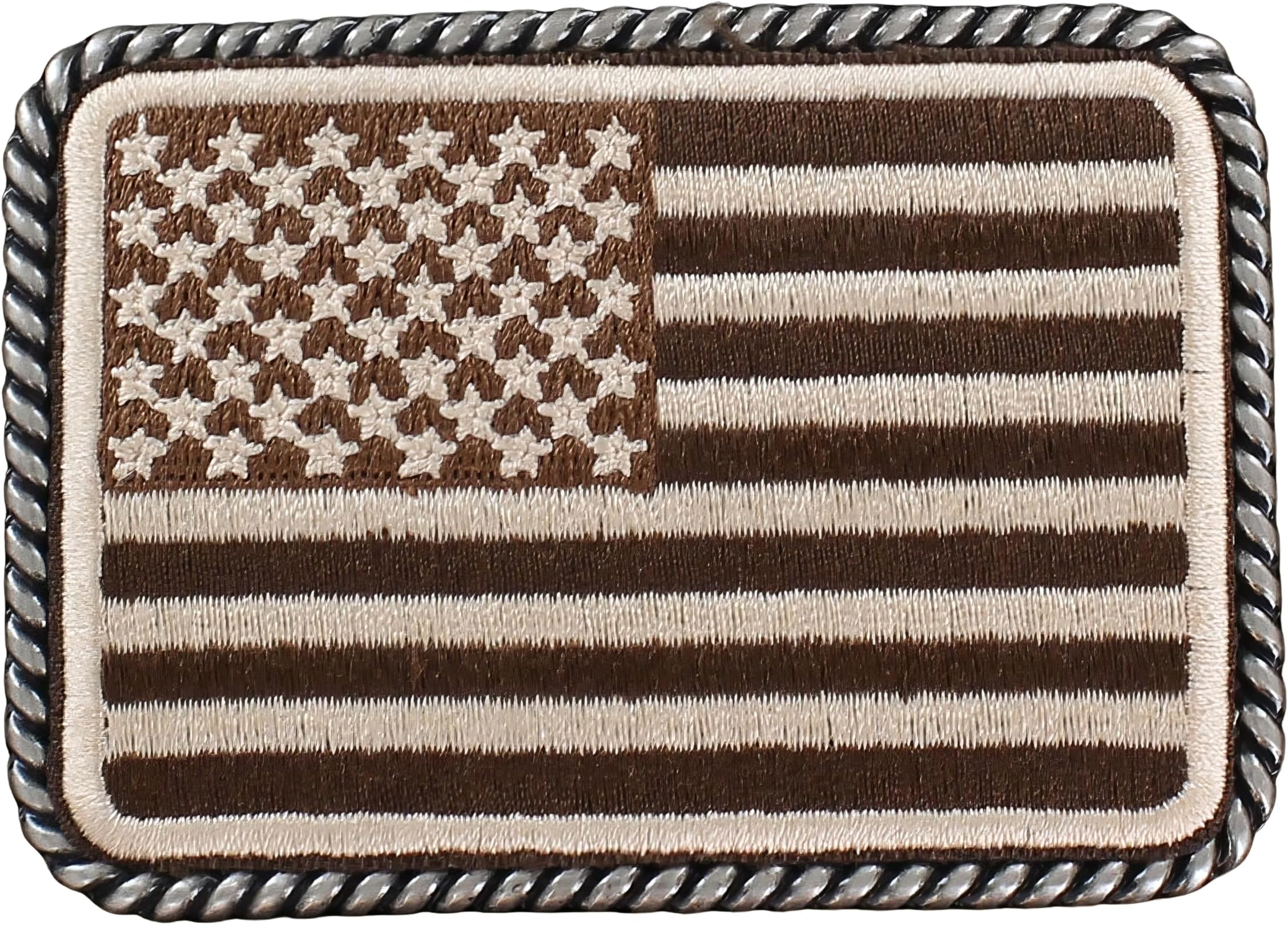 ARIATRectangle Sport Patriot USA Flag Buckle Brown/Cream One Size