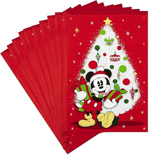 Hallmark juego de tarjetas de Navidad de Disney, diseño de Mickey Mouse alegre