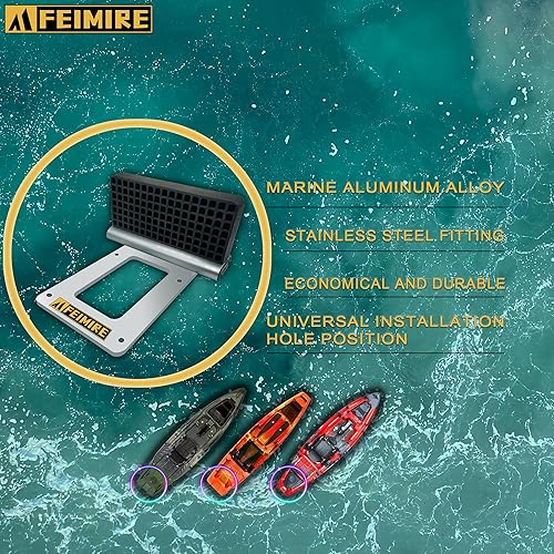 Miniatura 5 de FEIMIRE Soporte de motor de arrastre de aluminio para kayakcanoabarco pequeño