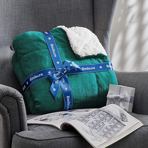 Miniatura 8 de Bedsure Manta de tamaño individual de vellón sherpa para el sofá, manta gruesa y cálida para el invierno, suave y mullida, para el otoño, color
