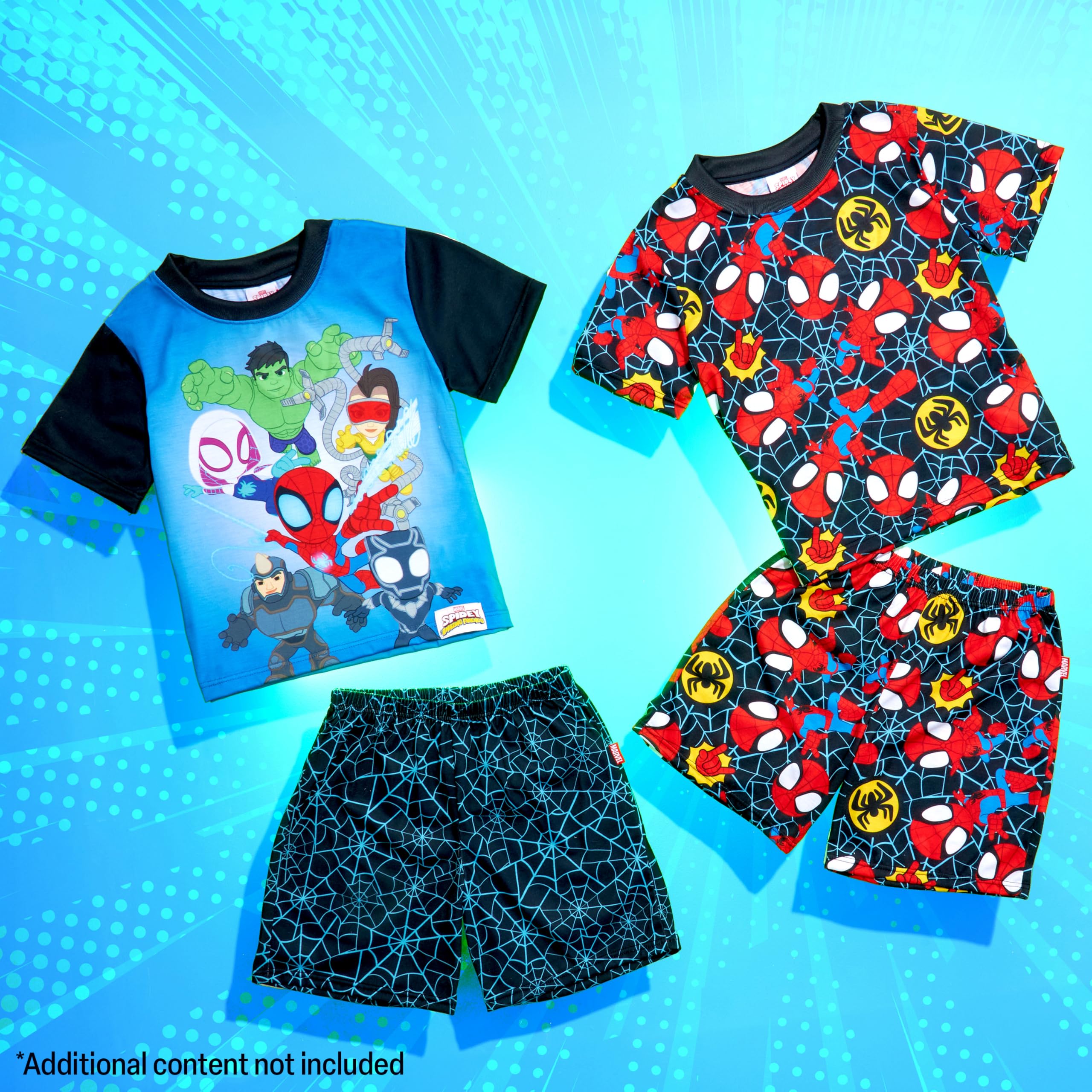Marvel Avengers Spidey Pijama Niño Pack de 2 Manga Corta Ropa de Dormir