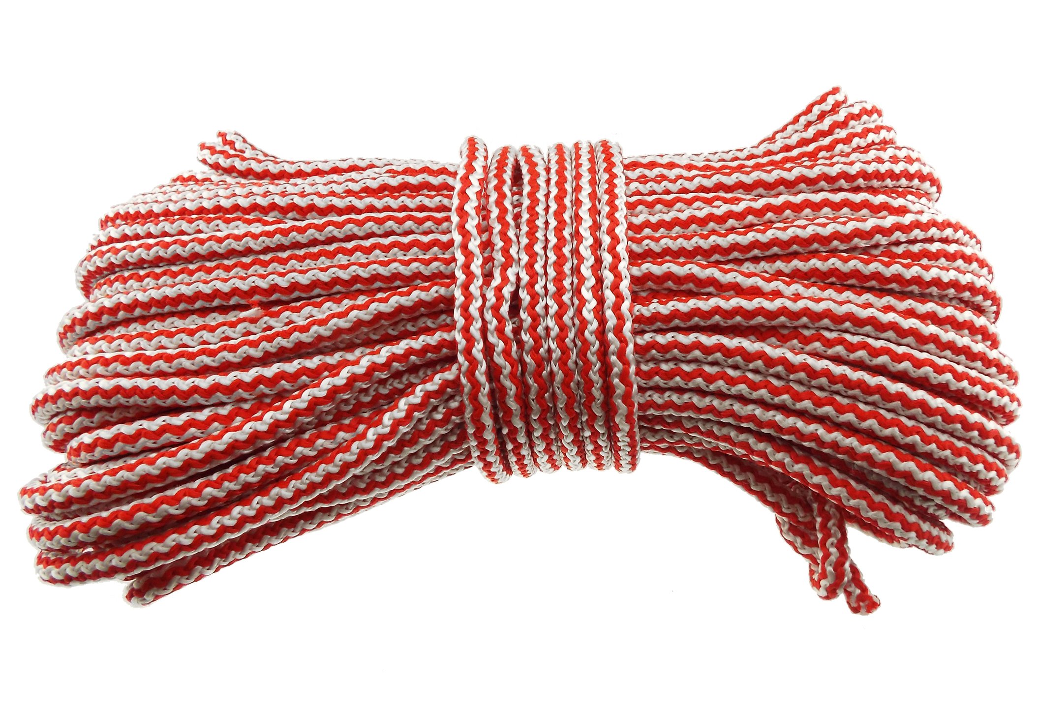 6mm rope/cord,general purpose,polypropylene(full 10m(32.5ft) (RED/WHITE)