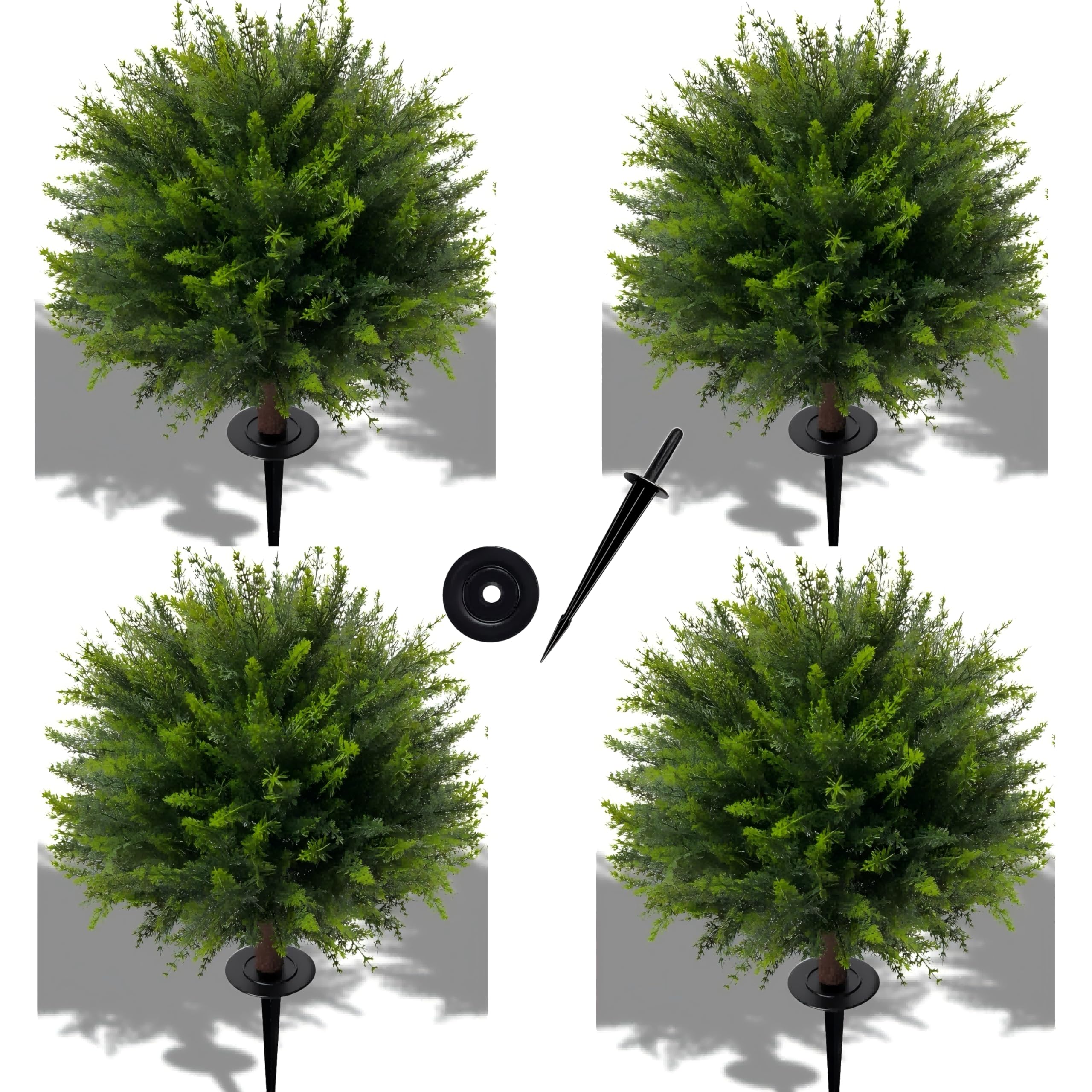 NSOPB 24.5in Artificial Cedar Topiary Ball Trees