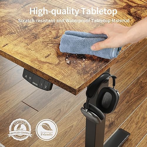 Miniatura 5 de Agilestic Escritorio eléctrico de pie, escritorio de altura ajustable de 48 x 24 pulgadas, sentarse y pararse para trabajar en la oficina y el
