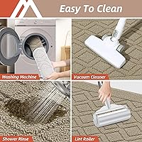 Vista 6 de COSY HOMEER Tapete de cocina antideslizantes, absorbentes para el piso, alfombra de cocina lavable, tapete de pie para fregadero, alfombra de Beige