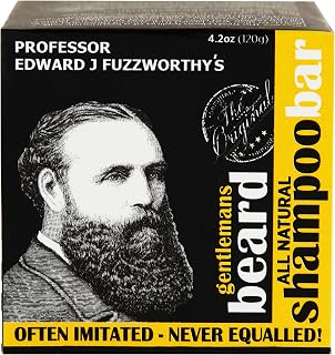 Professor Fuzzworthy's #1 Beard Shampoo Bar - Natural Tasmanian Oils, Anti-Itch, Promotes Growth, Woody Scent 120g
