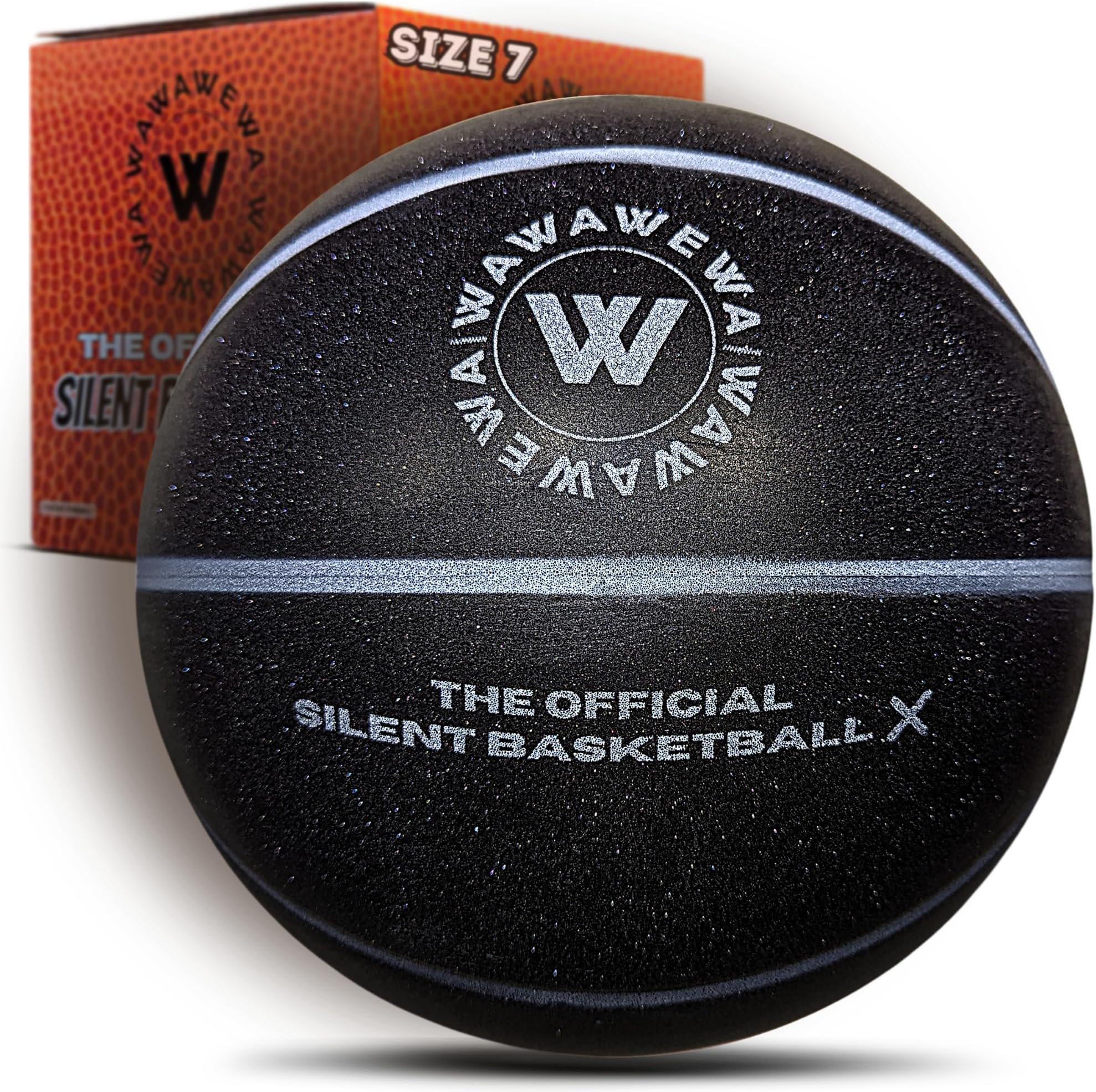 WAWAWEWA The Official Silent Basketball X (New) | Size 7 (29.5") ; Grooved Airless Foam Basketball for Quiet Dribbling and Indoor Training