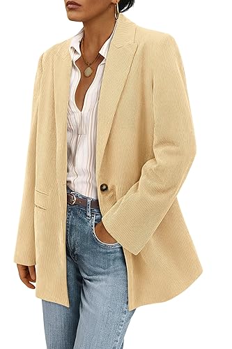 PRETTYGARDEN Women's Winter Corduroy Blazers Jackets Dressy Casual Ribbed Long