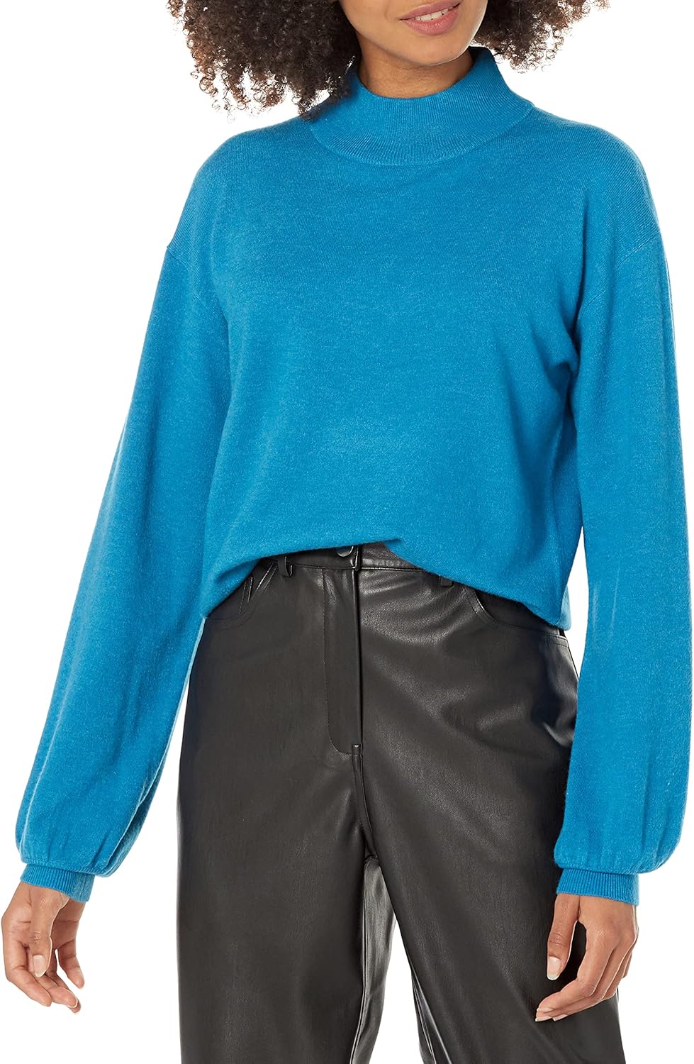 The Drop Women's Jaclyn Cutout-Back Mock-Neck Sweater