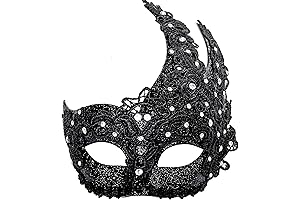 Venetian Lace Rhinestone Half Face Mask: A Masquerade Masterpiece