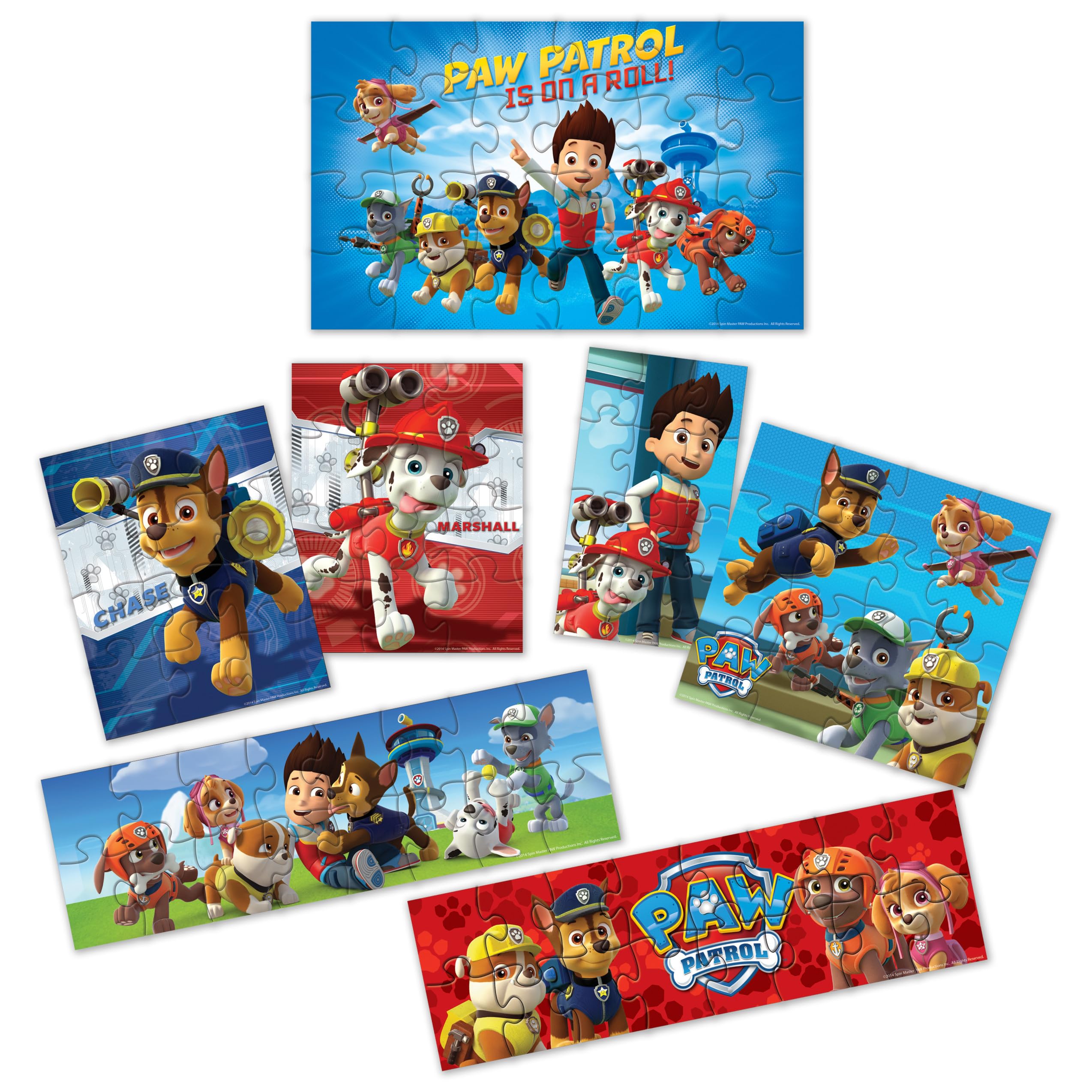Amazon.com: Paw Patrol 7 Wood Puzzles in Wooden Storage Box