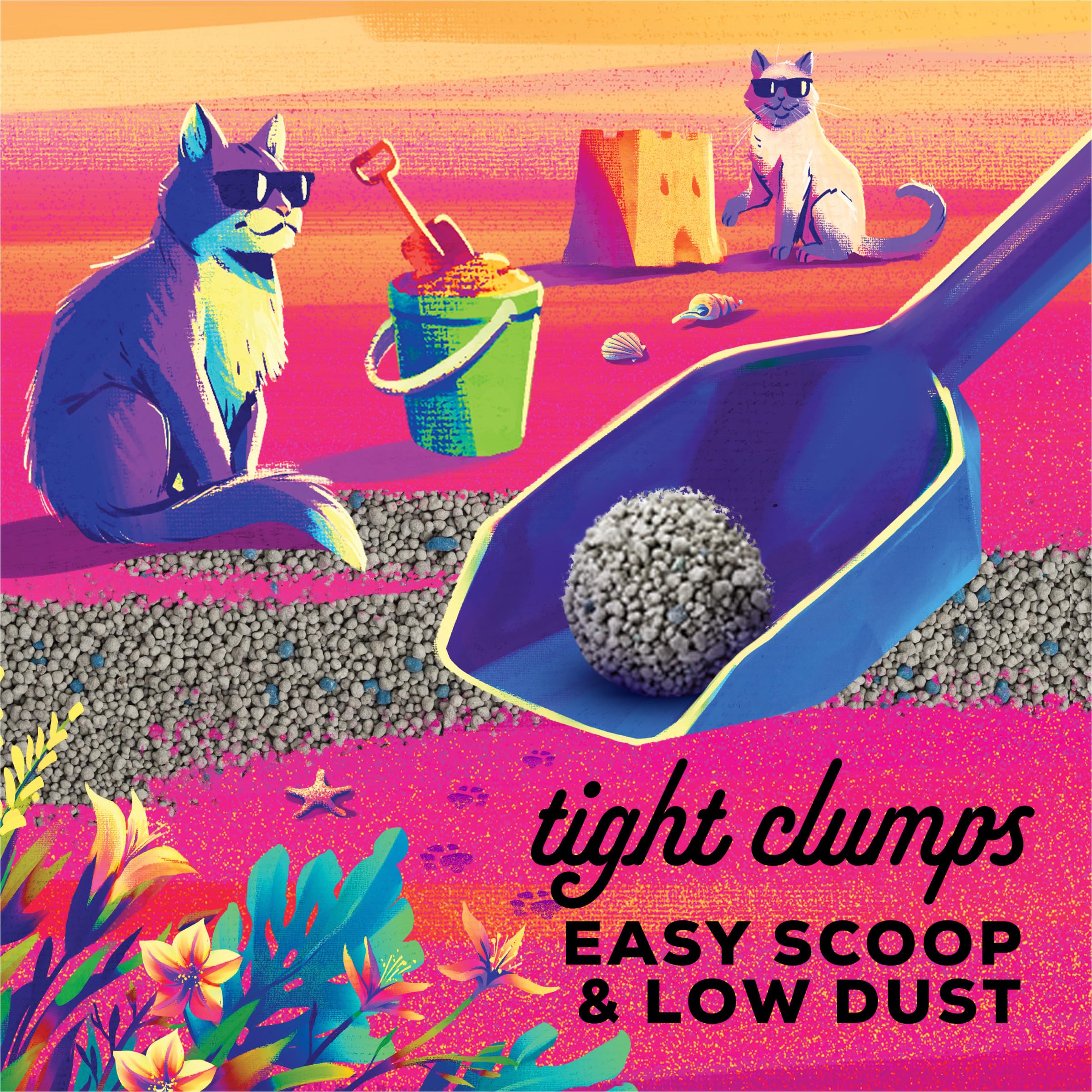 Purina Tidy Cats Bahama - Arena para gatos con aroma a atardecer, fórmula de control de olores, caja de 38 libras