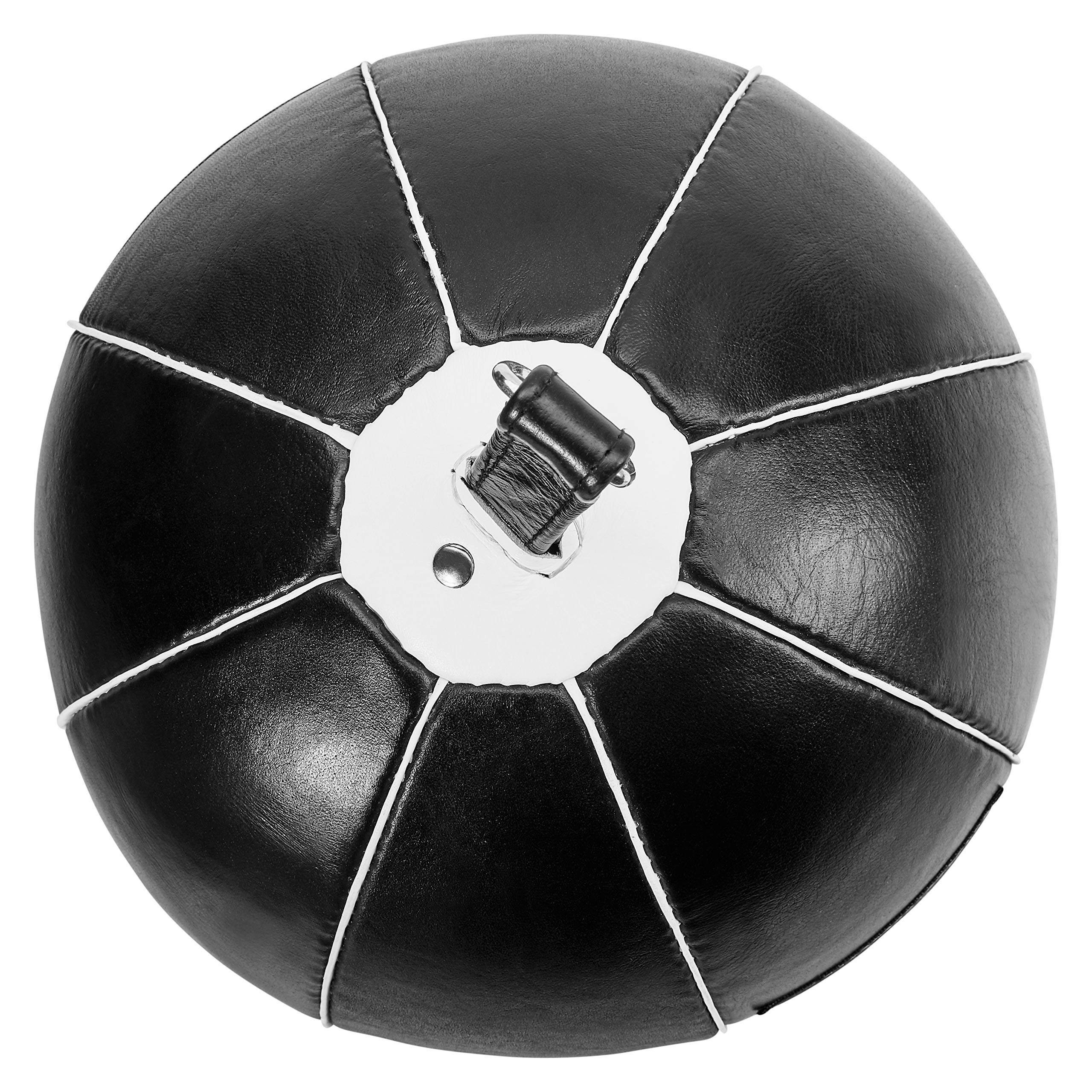 Bad Company Doppelendball aus Leder inkl. elastischen Spanngurten I 25 cm Durchmesser I Boxball für das Reflex- und Boxtraining