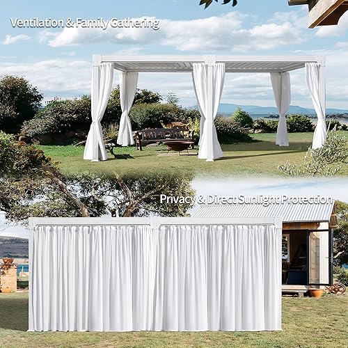 Miniatura 9 de Joyside Pérgola con listones para exteriores de 12 x 20 pies, pérgola de aluminio para patio con techo de listones ajustables, refugio de sombra